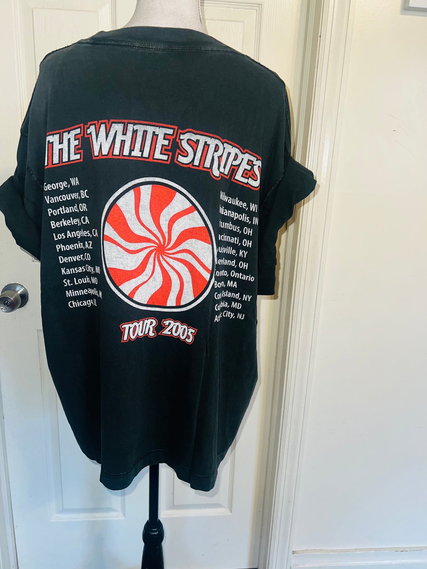 The White Stripes Double Sided Oversized Distressed Tee