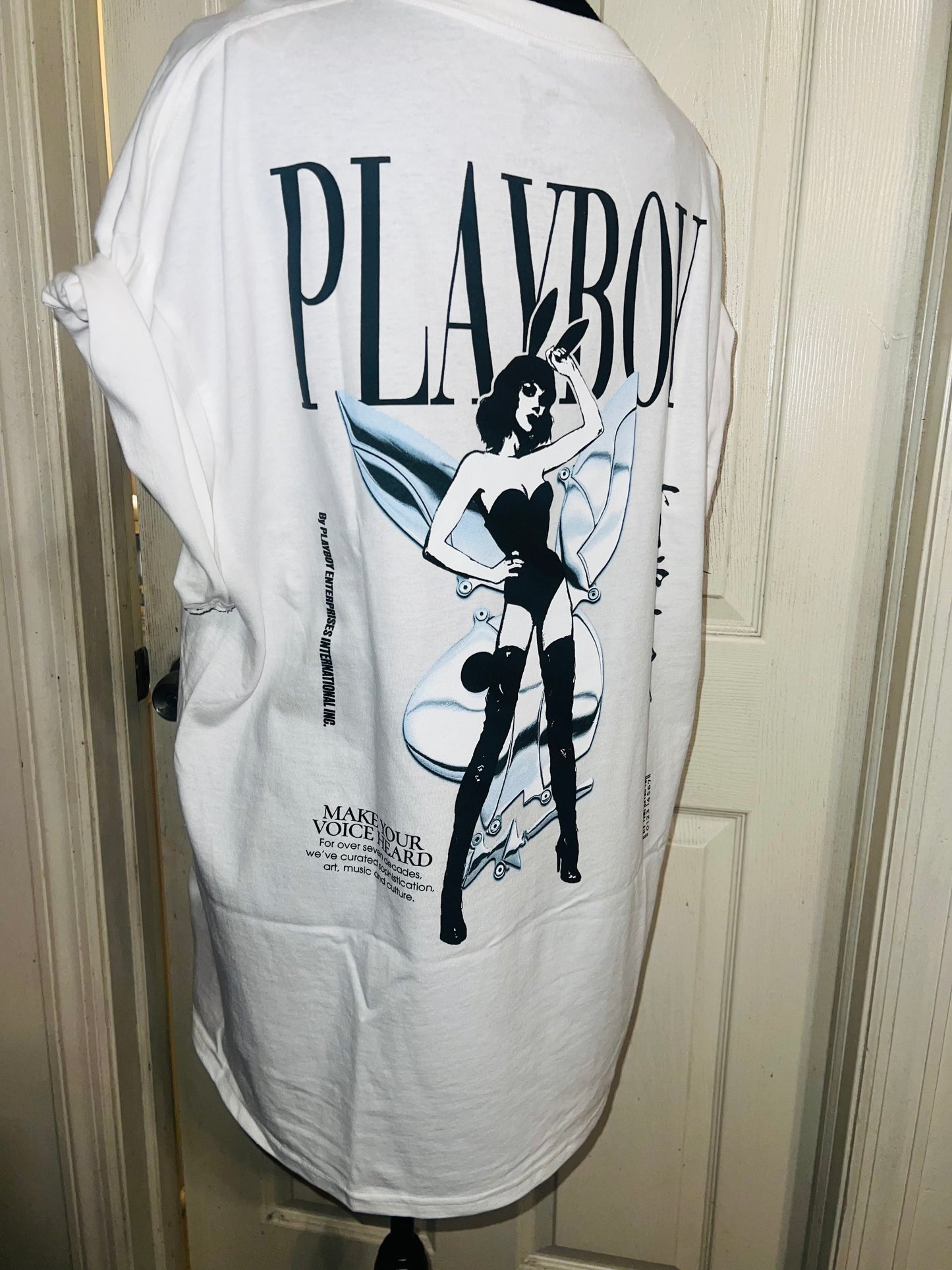 Playboy Double Sided Oversized Distressed Tee