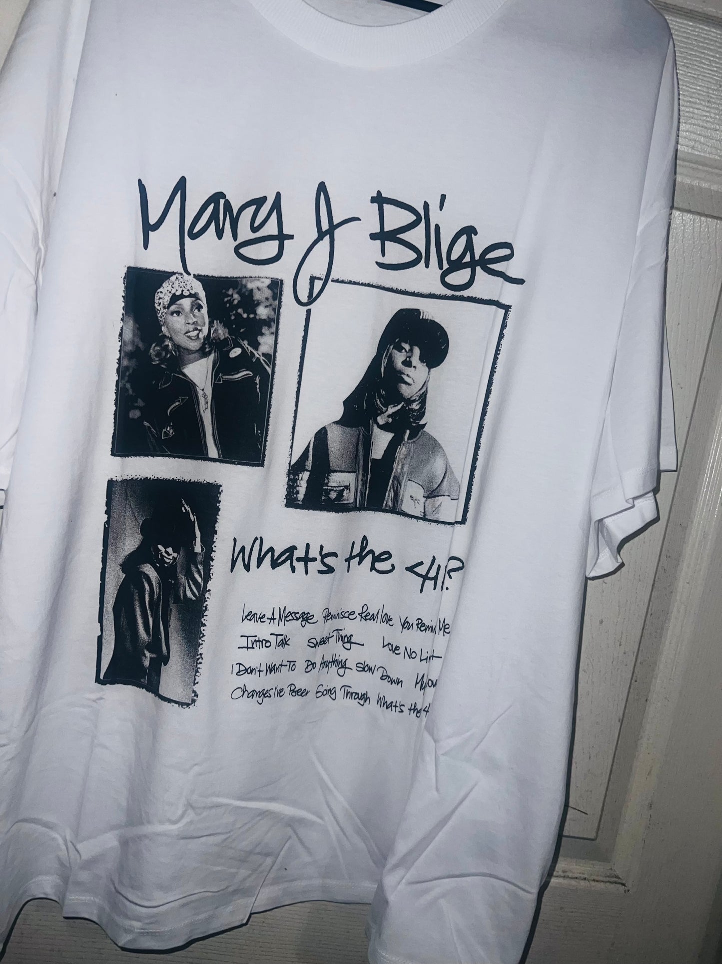 Mary J. Blige Oversized Distressed Tee