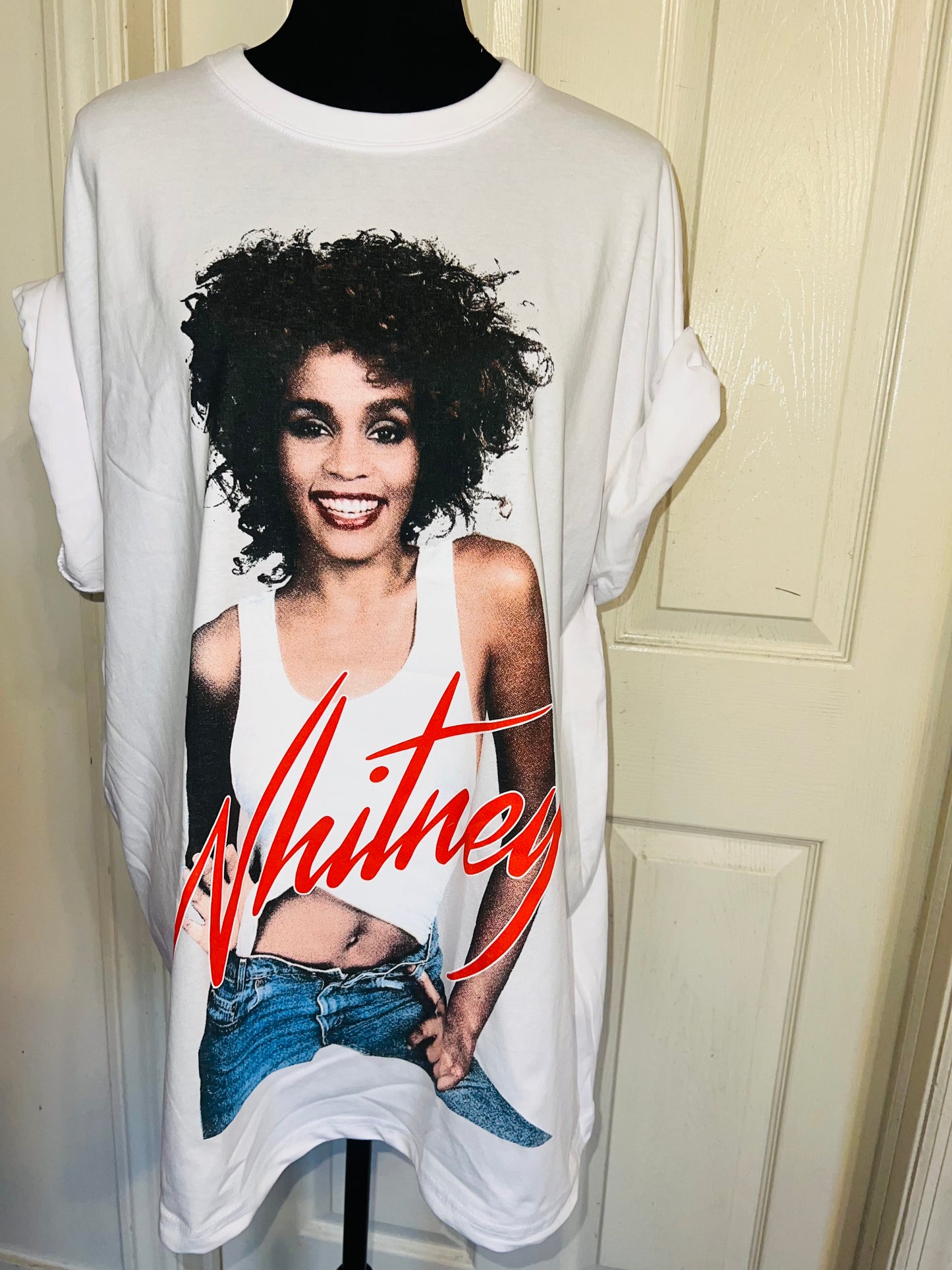Whitney Houston Oversized Distressed Tee
