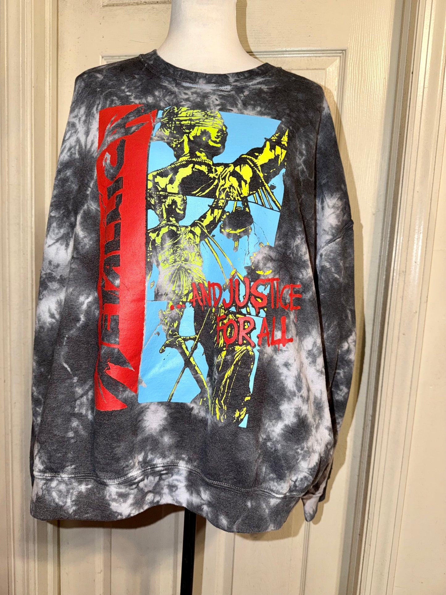 Metallica Double Sided Oversized Distressed Sweatshirt