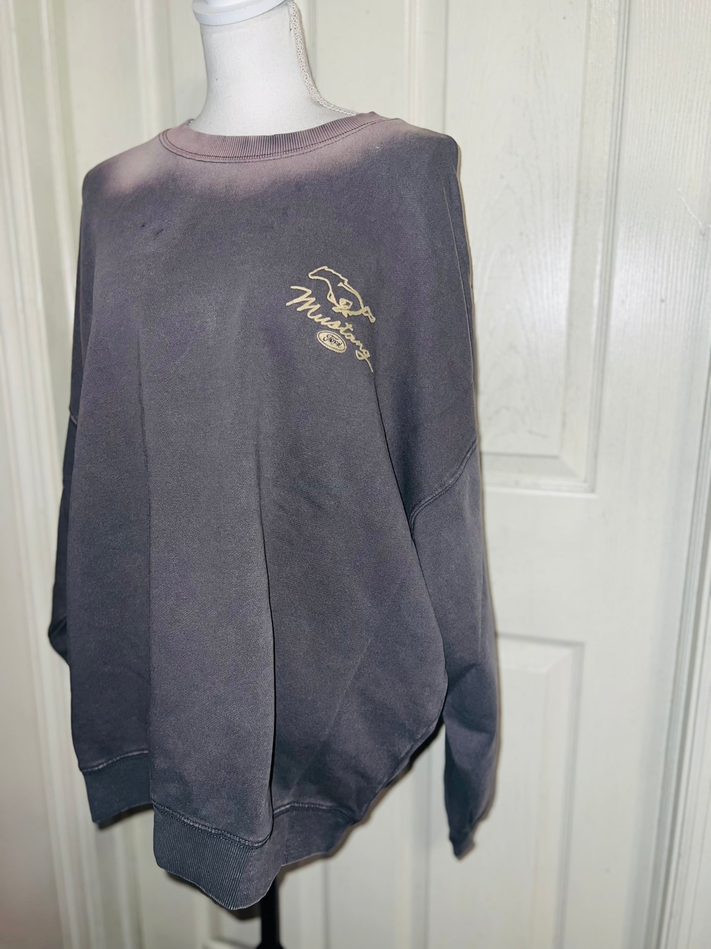 Ford Mustang Double Sided Oversized Distressed Sweatshirt