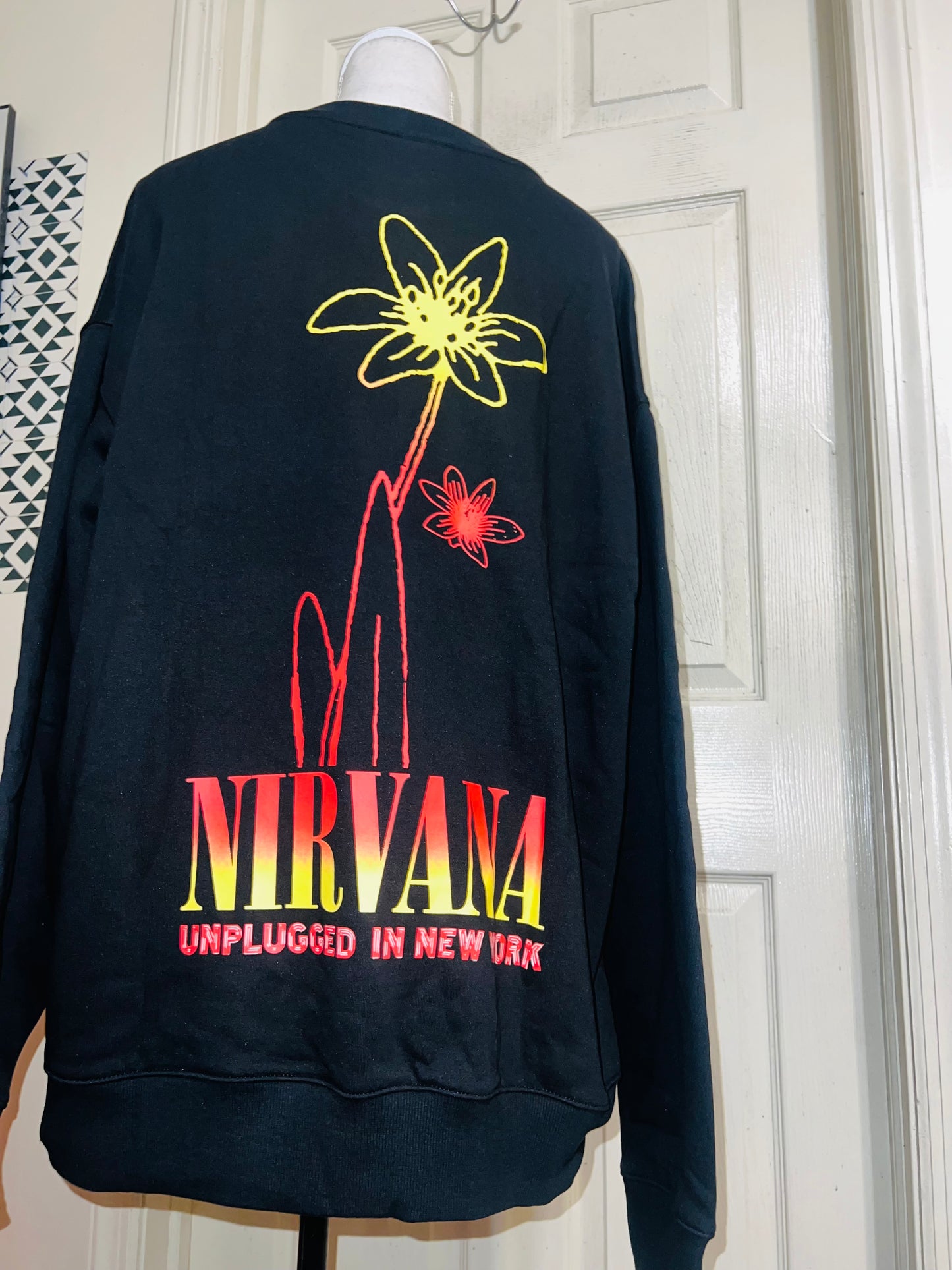 Nirvana Double Sided Oversized Distressed Tee