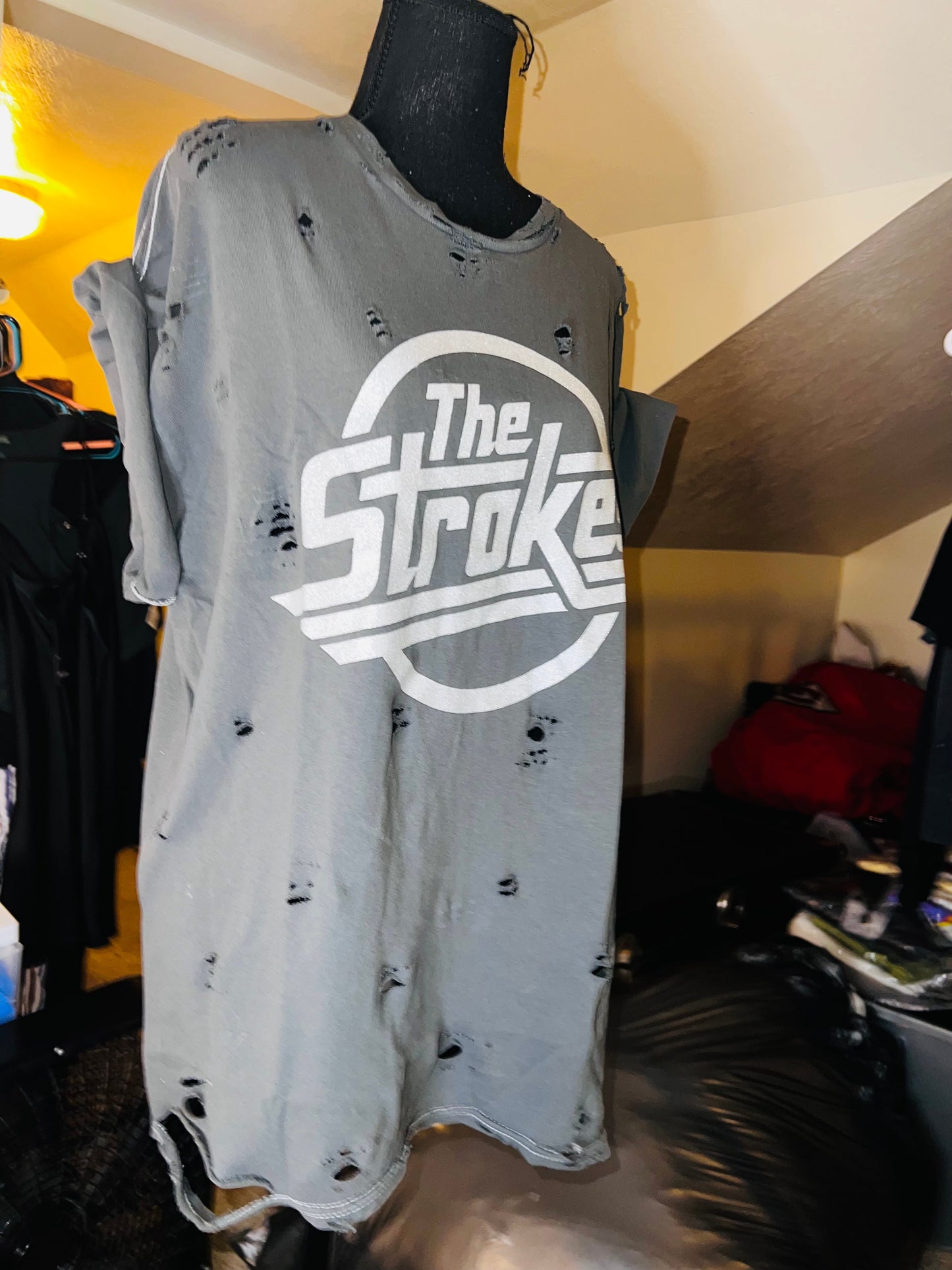 The Strokes Oversized Distressed Tee