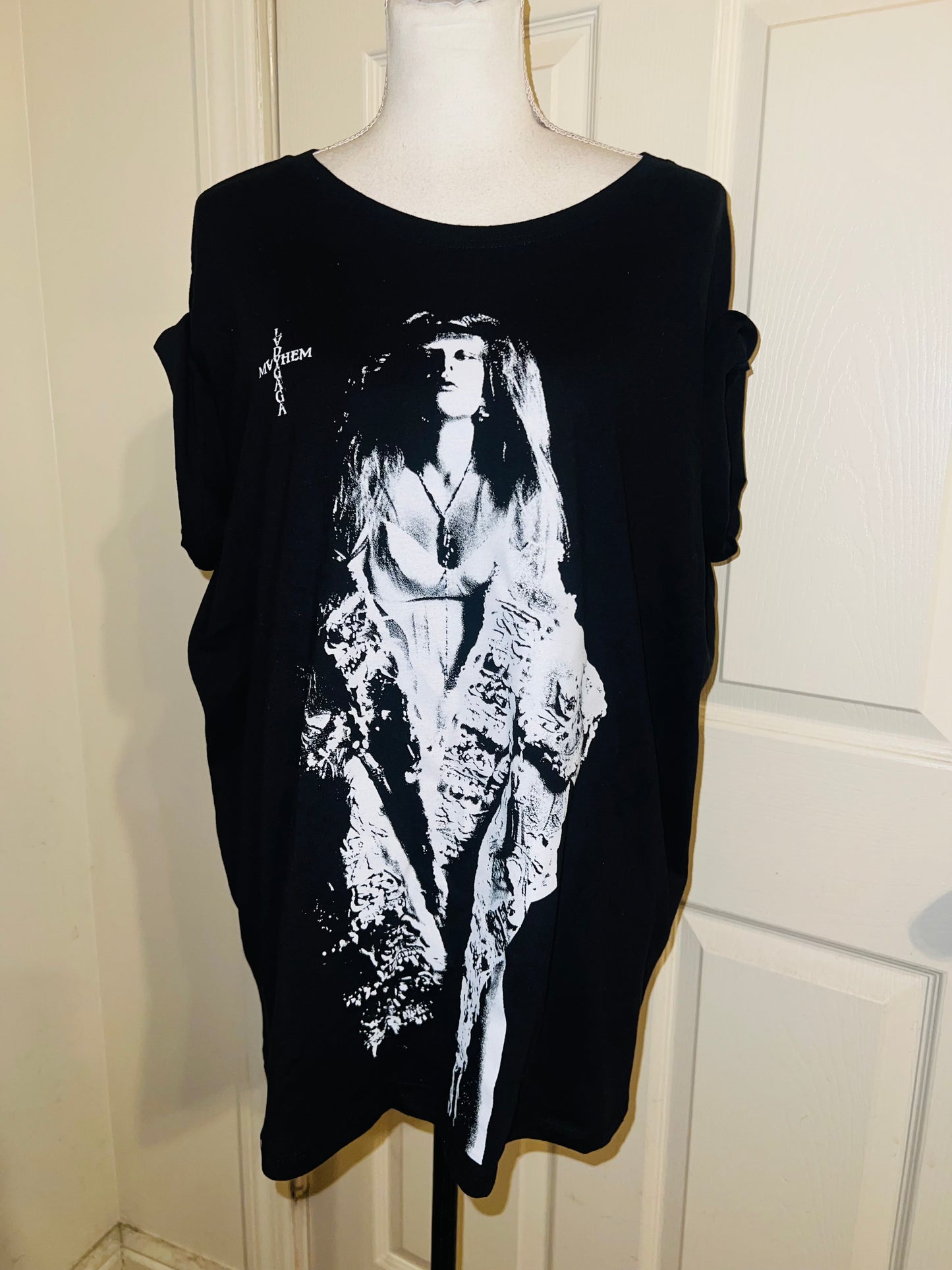 Lady Gaga Oversized Distressed Tee