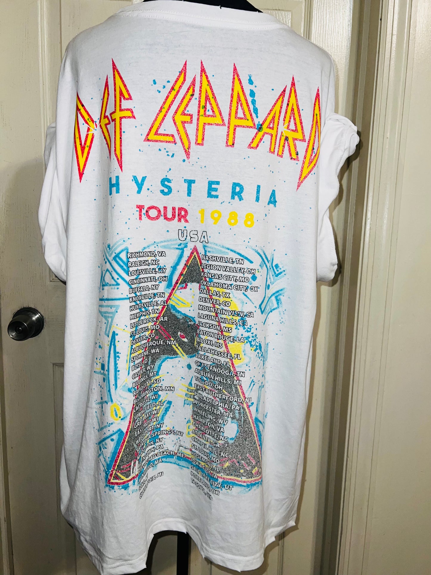 Def Leppard Double Sided Oversized Distressed Tee