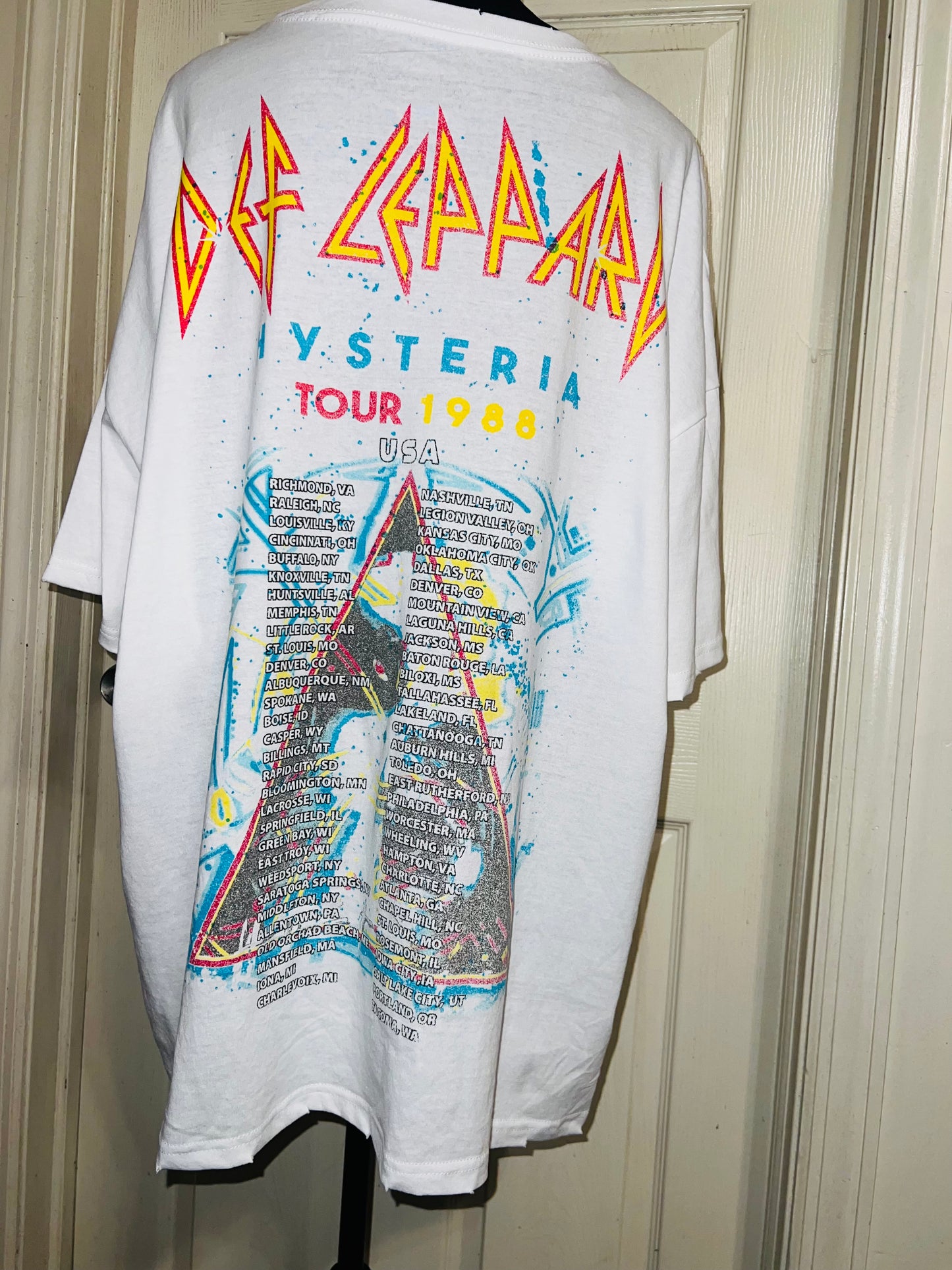 Def Leppard Double Sided Oversized Distressed Tee