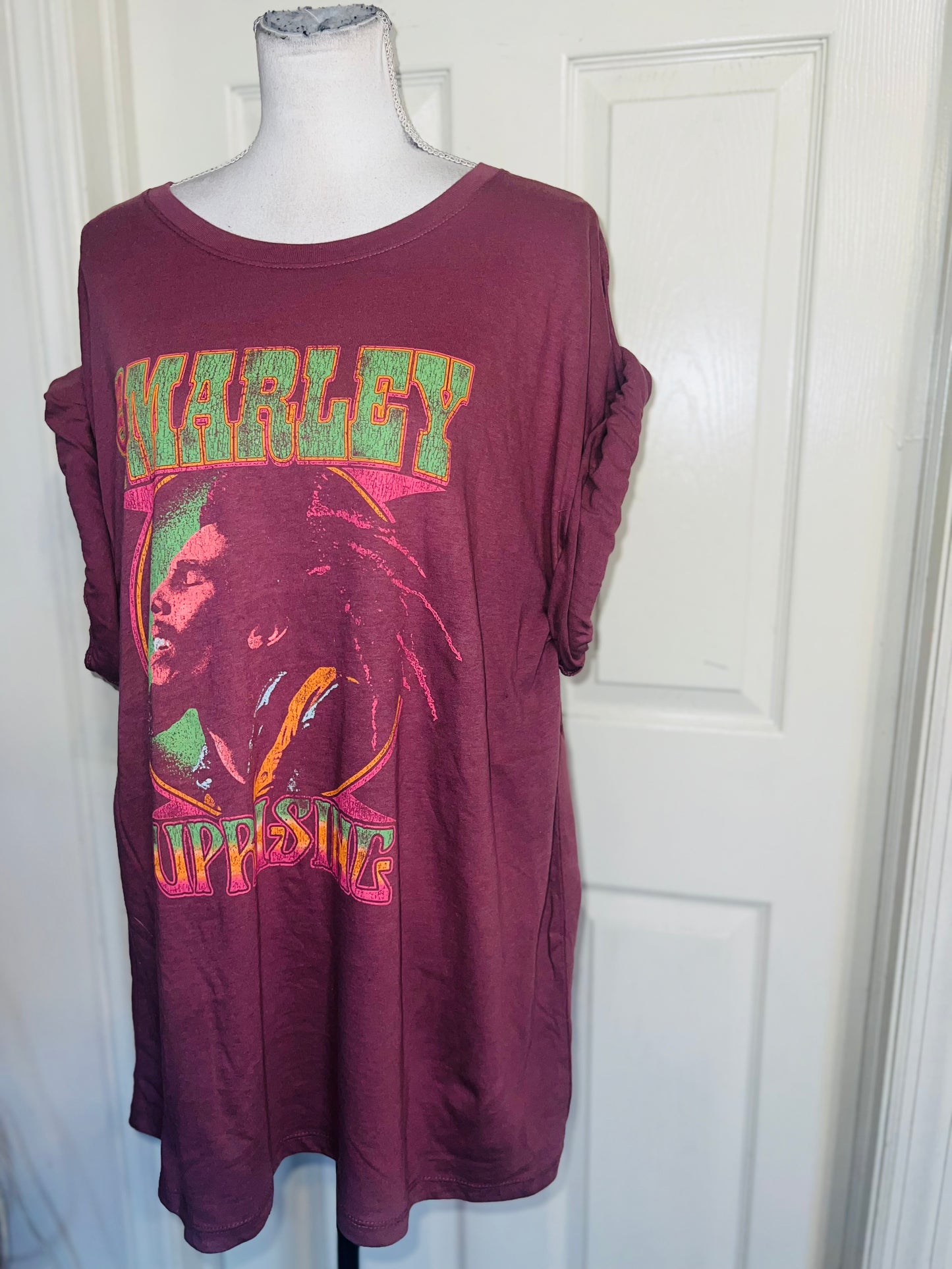 Bob Marley Oversized Distressed Tee