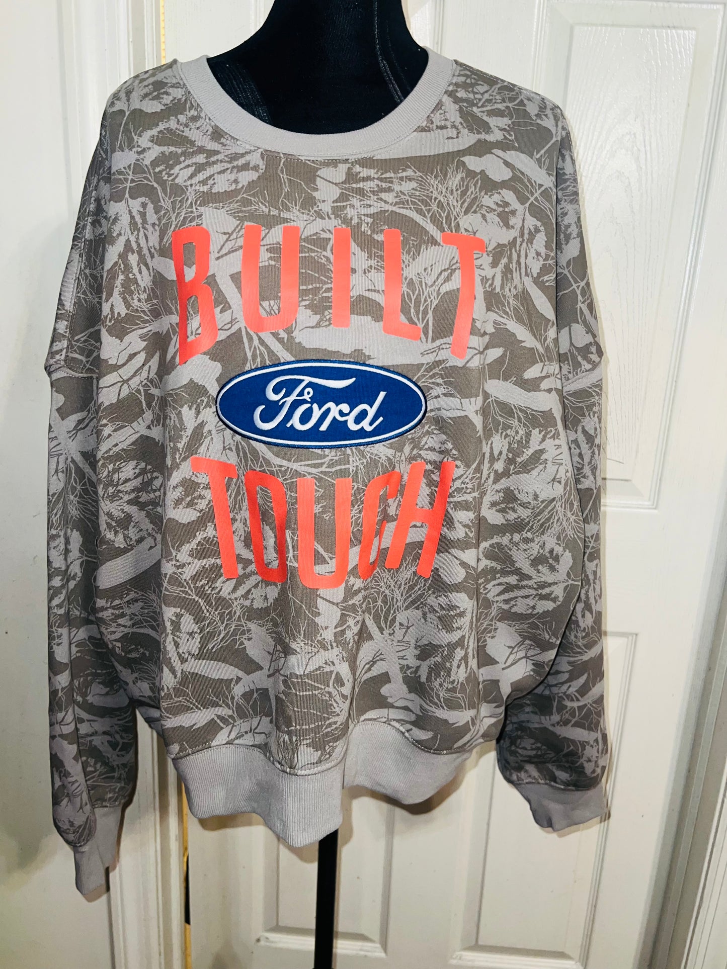 Ford Oversized Distressed Camo Sweatshirt