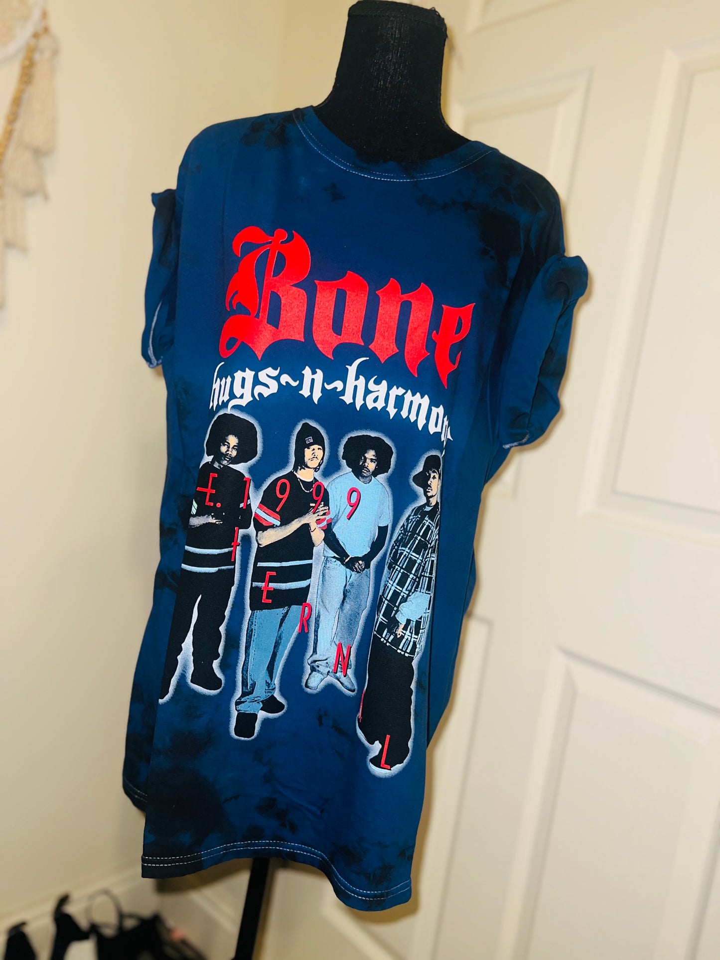 Bone Thugs n Harmony Tie Dyed Oversized Distressed Tee
