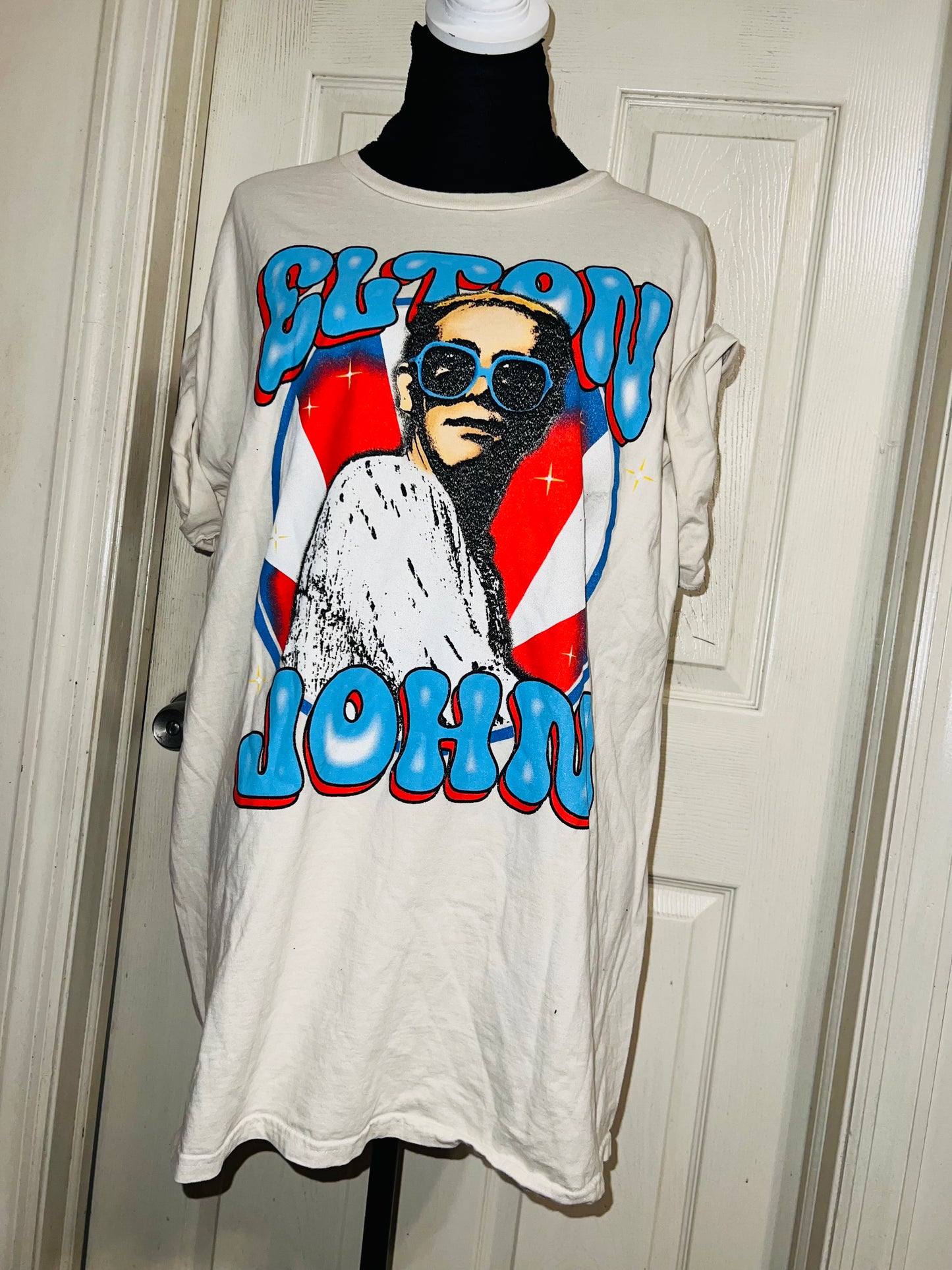 Elton John Oversized Distressed Tee