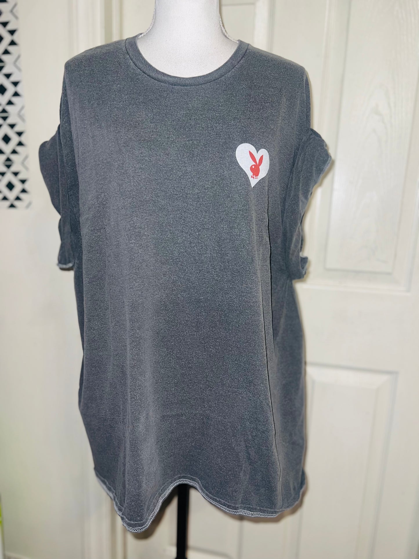 Playboy Double Sided Oversized Distressed Tee