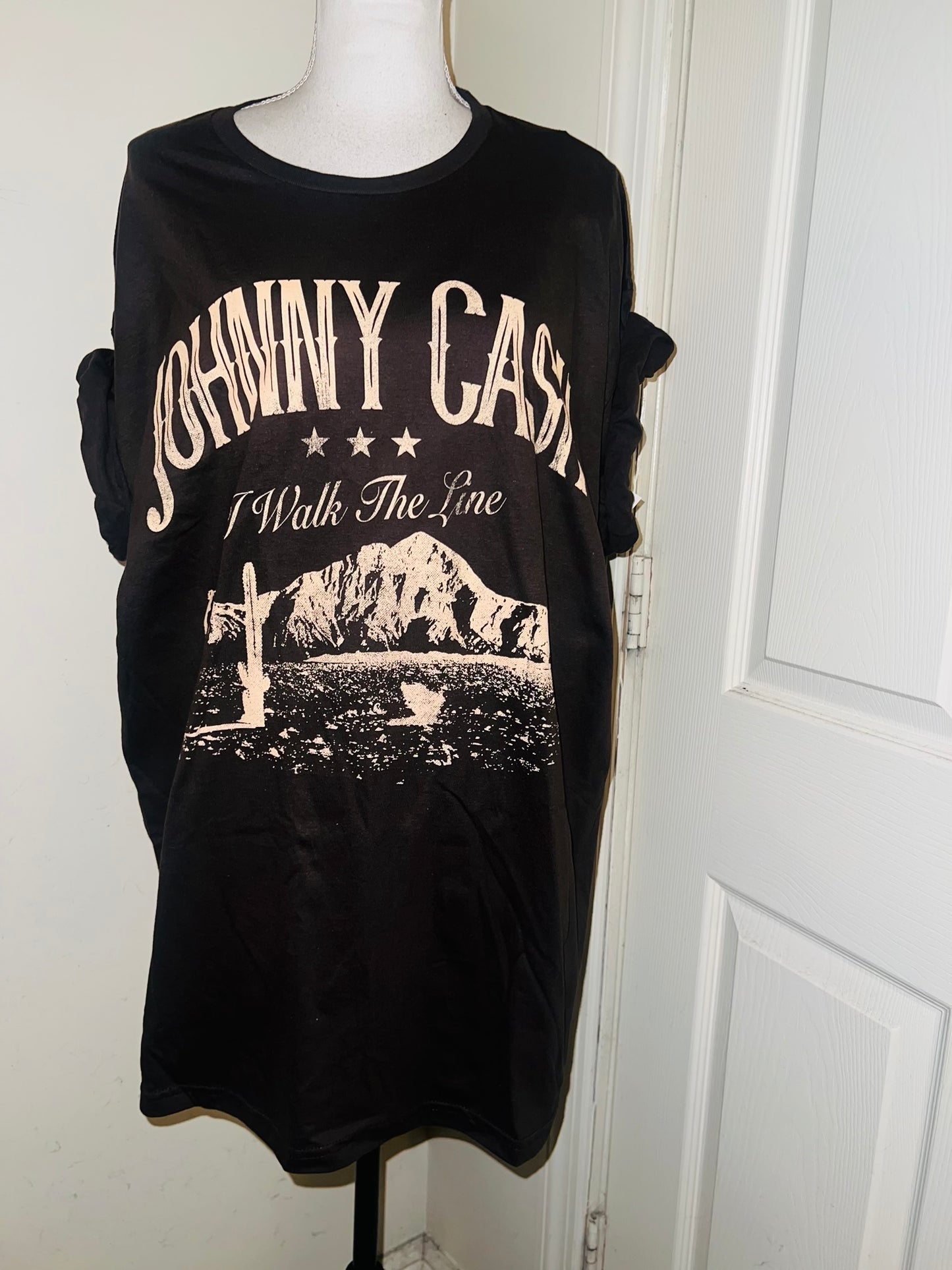 Johnny Cash Oversized Distressed Tee