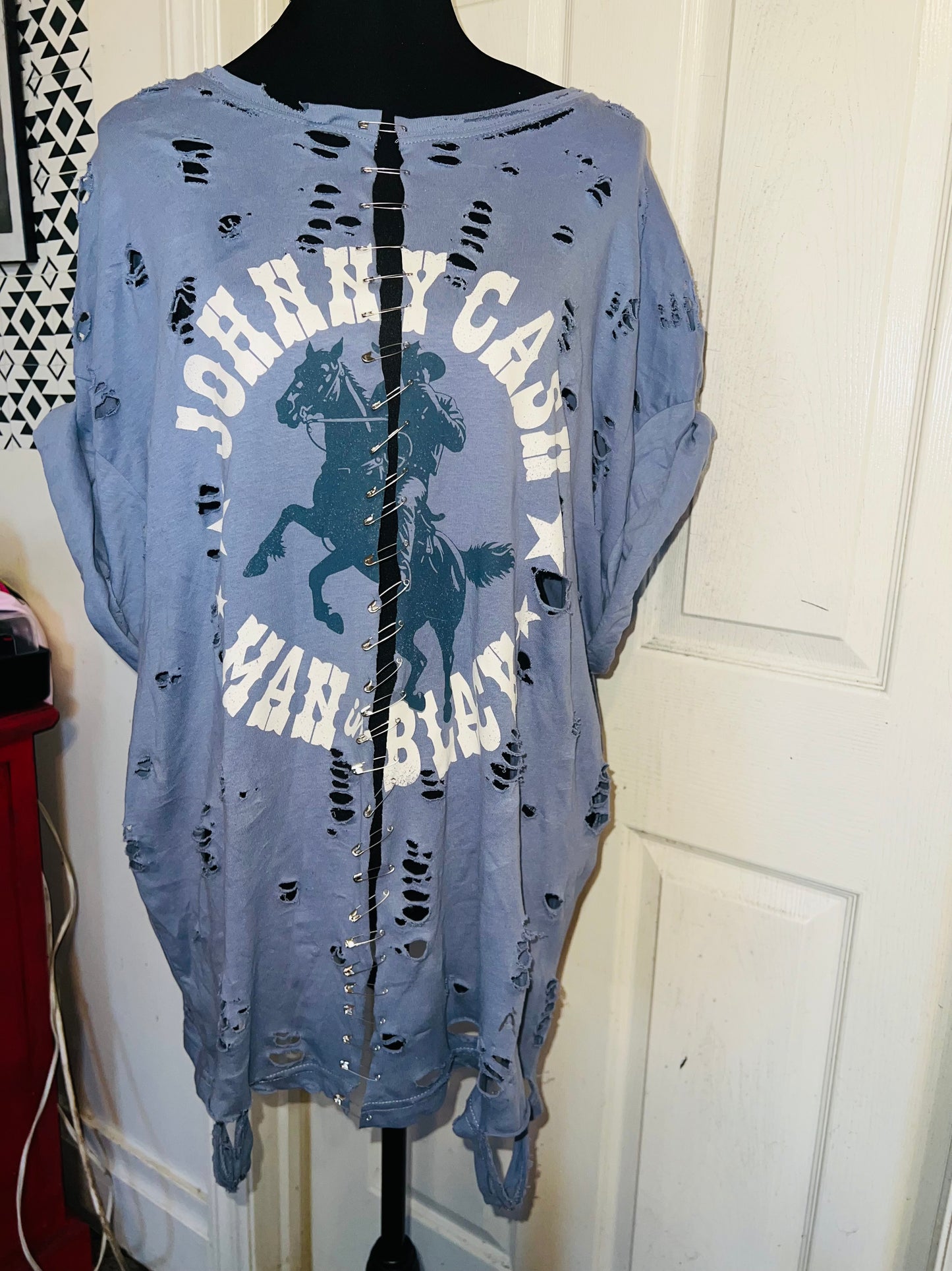Johnny Cash Split Oversized Distressed Tee