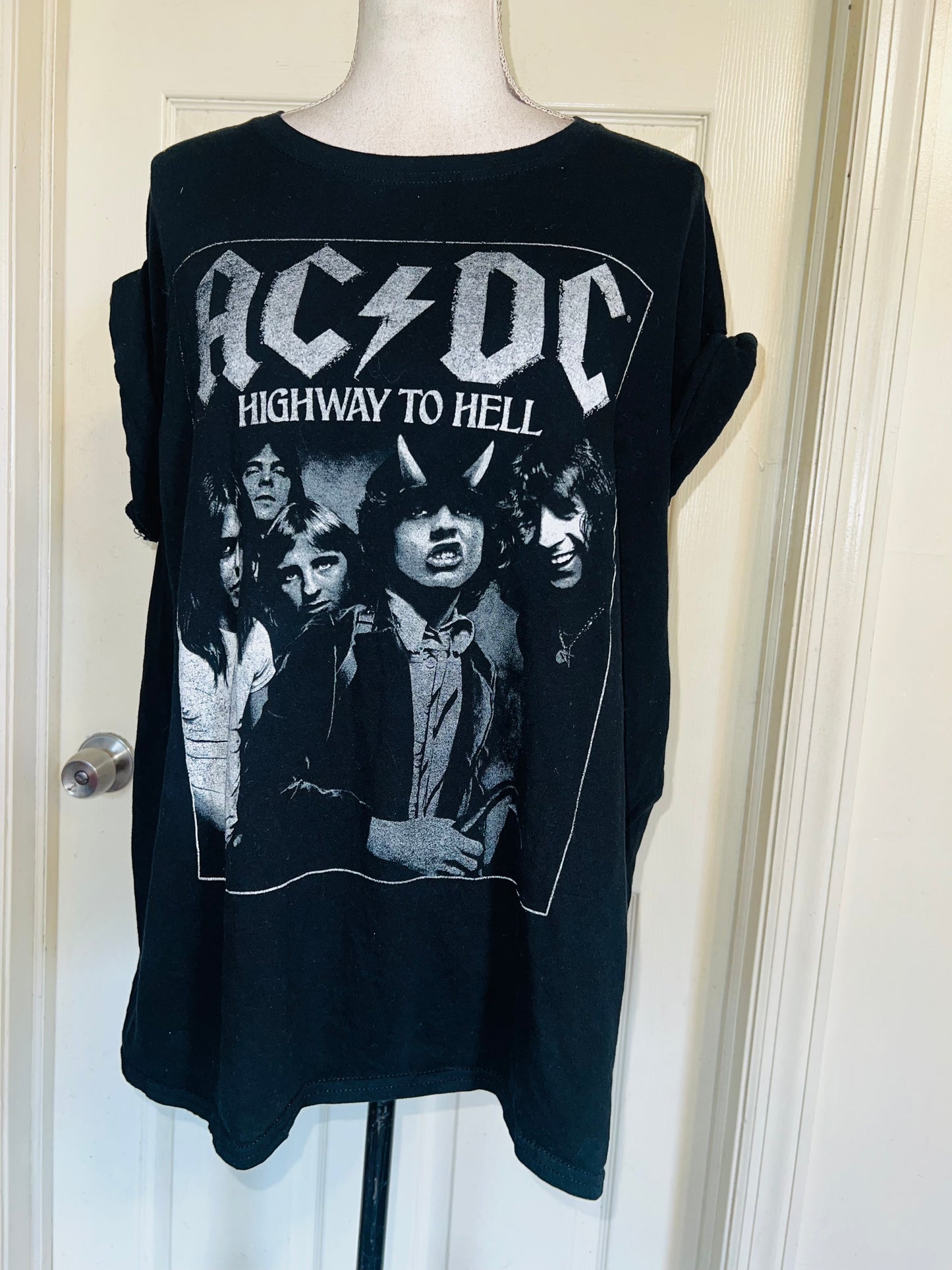 AC/DC Highway to Hell Distressed Oversized Tee