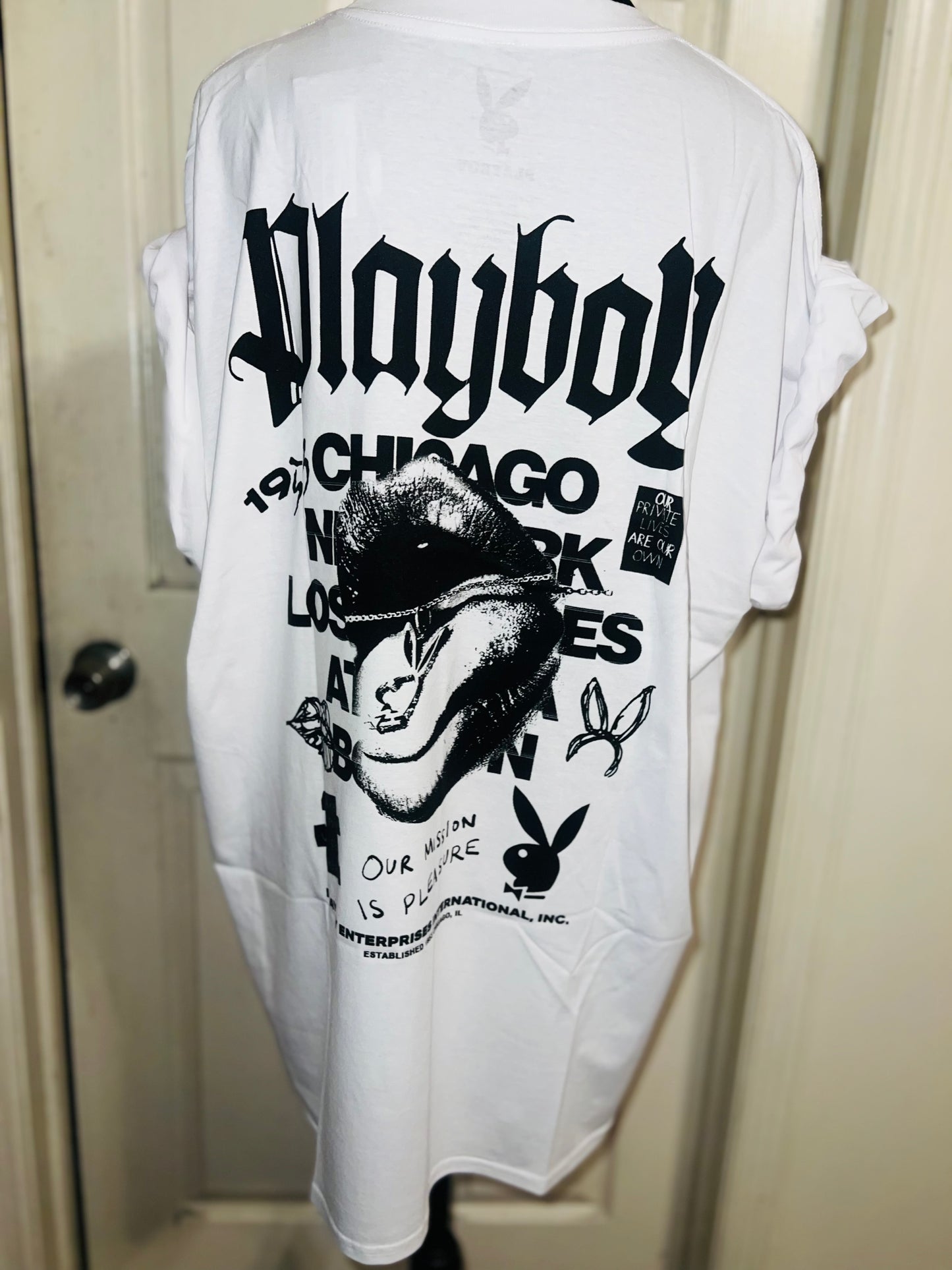 Playboy Double Sided Oversized Distressed Tee