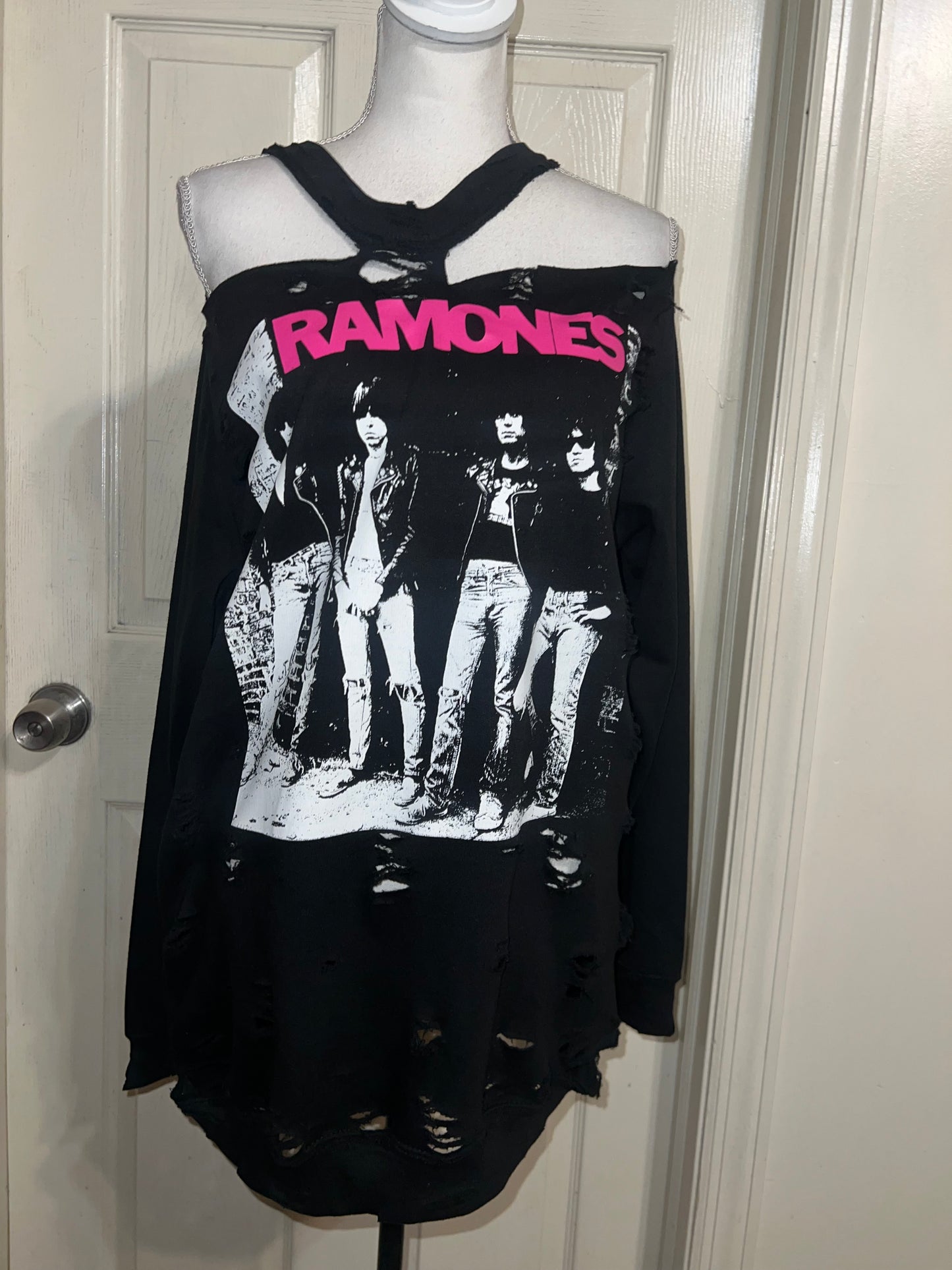 Ramones Oversized Distressed Sweatshirt