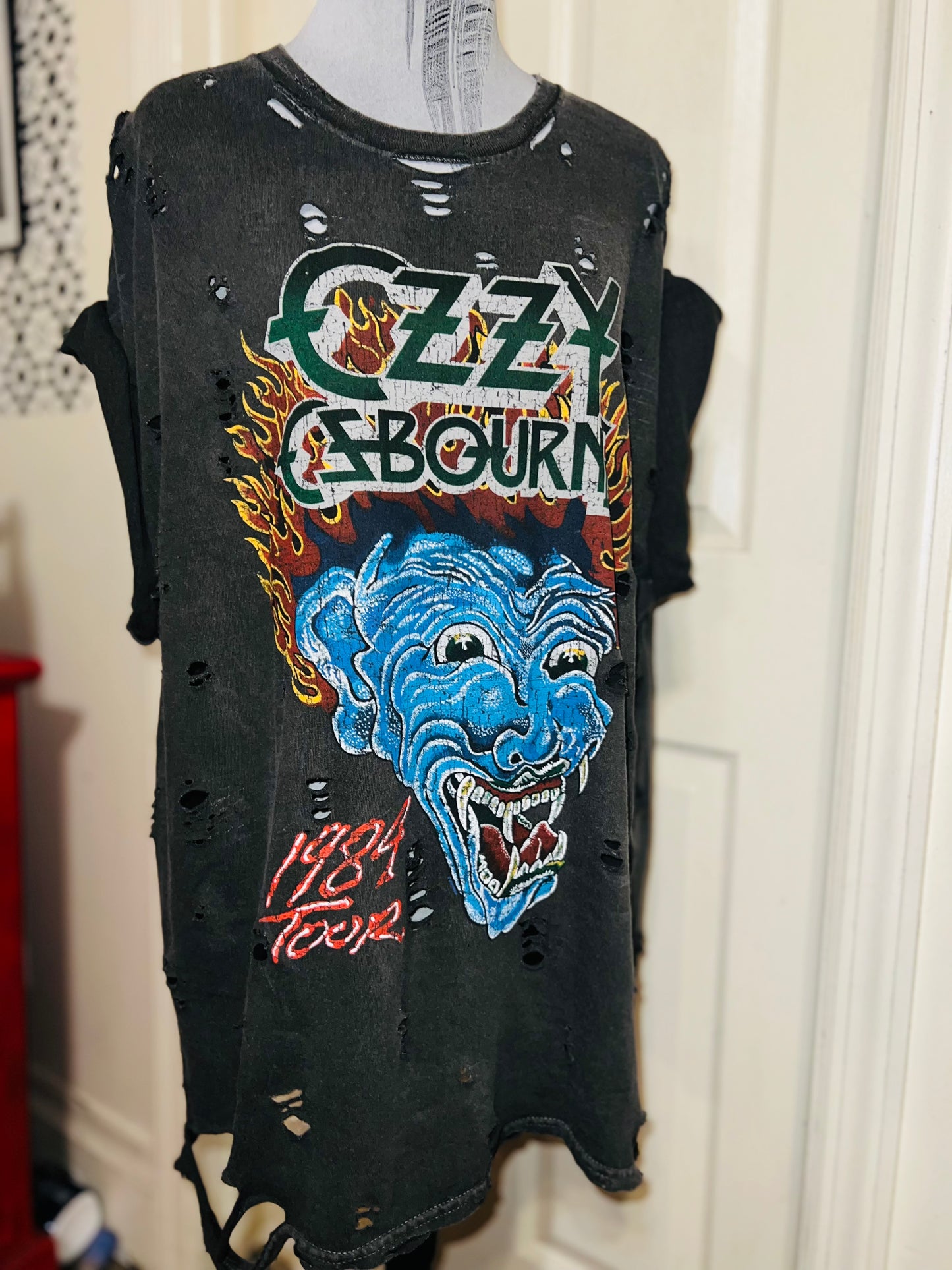 Ozzy Osbourne Double Sided Oversized Distressed Tee