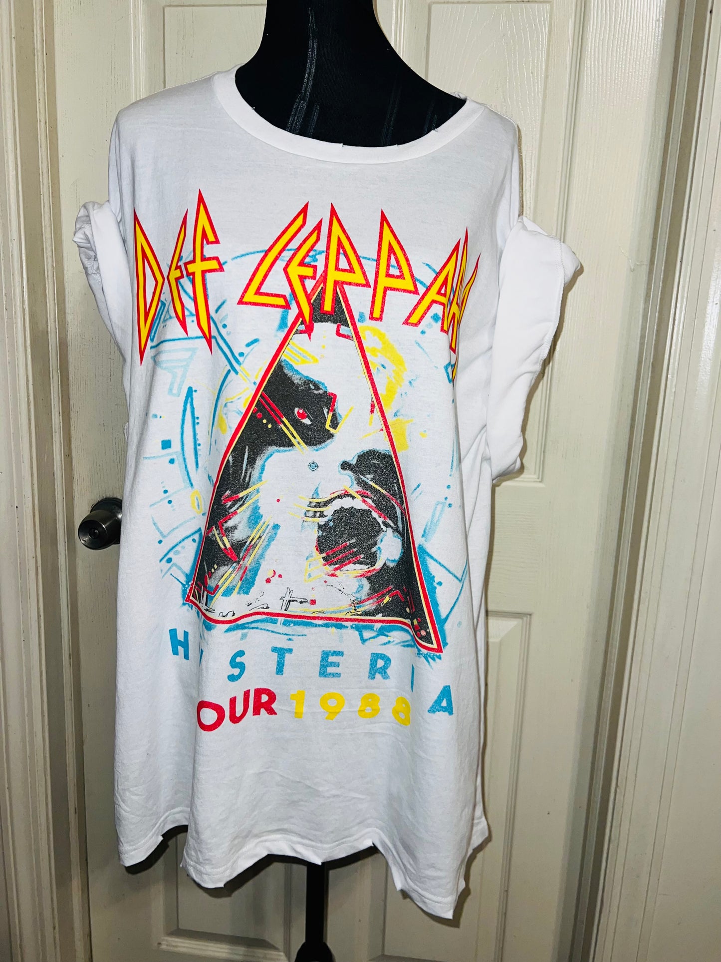 Def Leppard Double Sided Oversized Distressed Tee