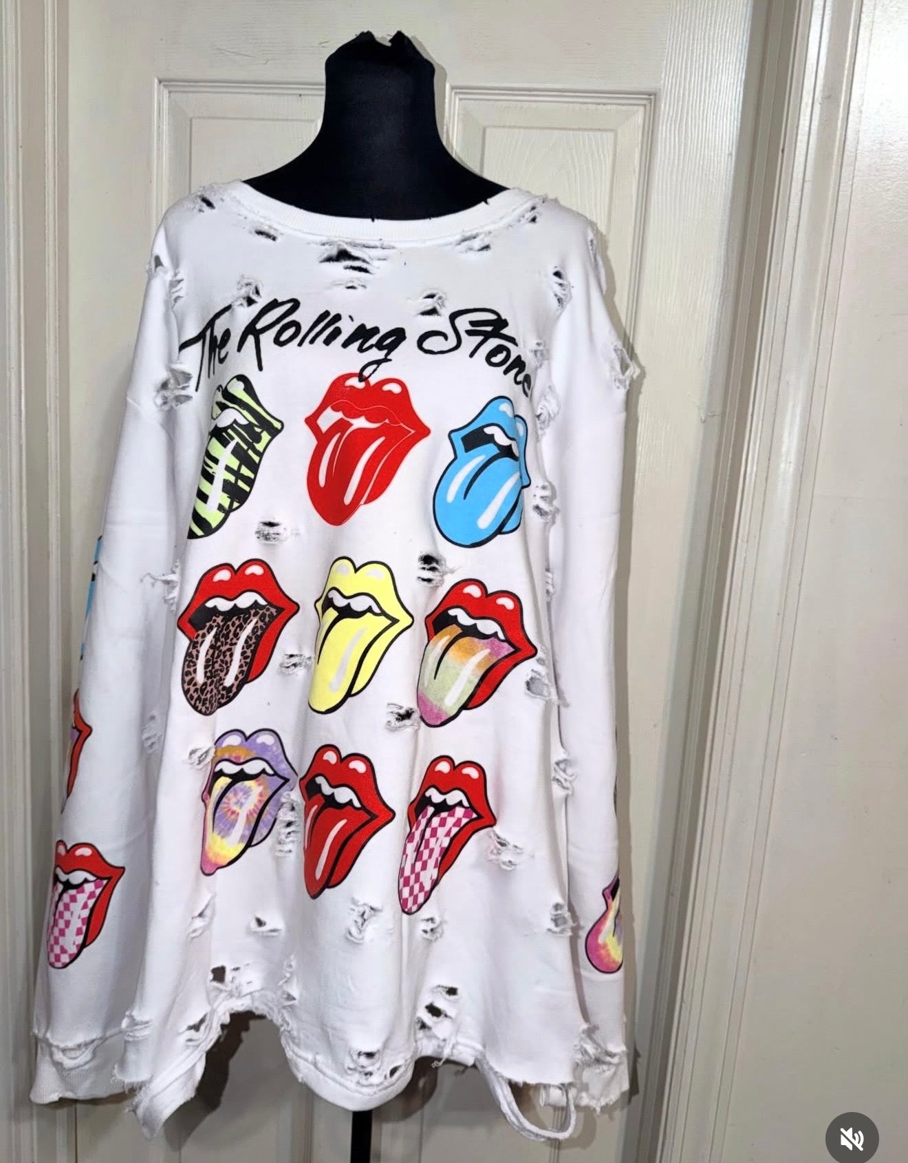 The Rolling Stones Oversized Distressed Sweatshirt