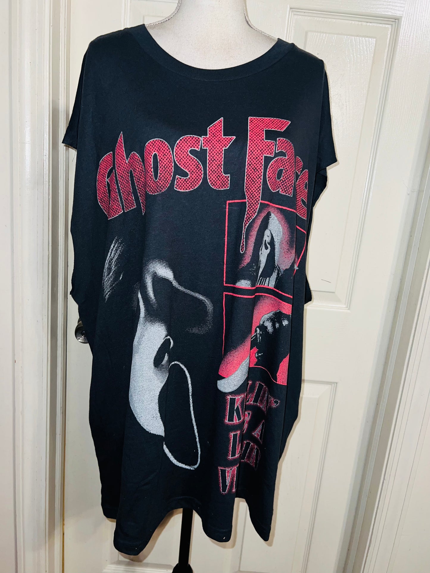 Scream Ghost Face Double Sided Oversized Distressed Tank
