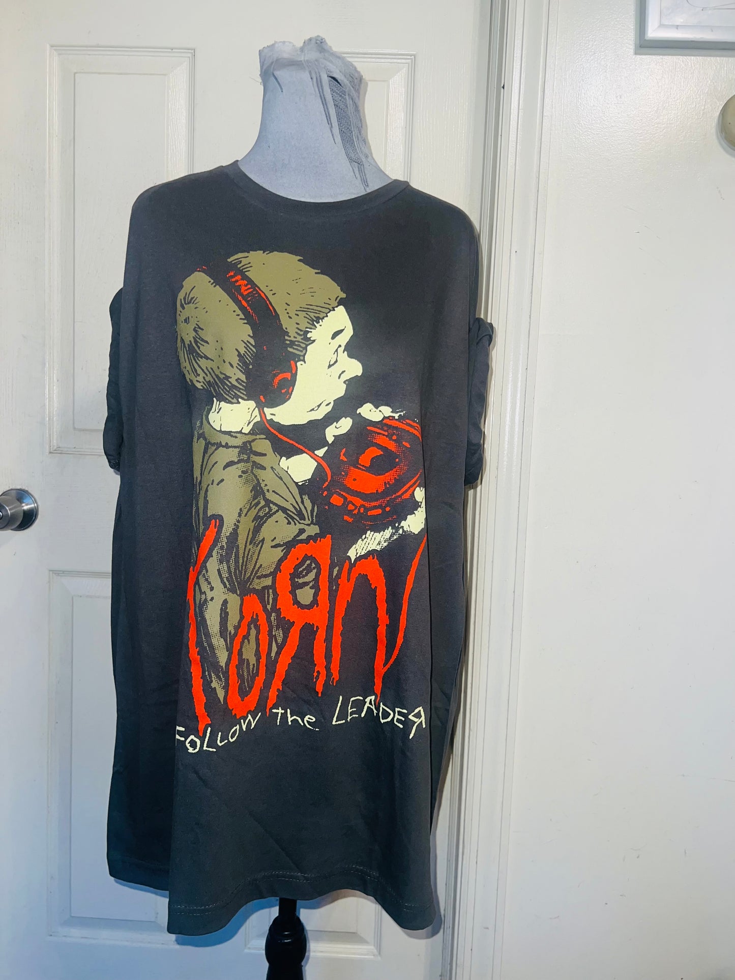 Korn Double Sided Oversized Distressed Tee