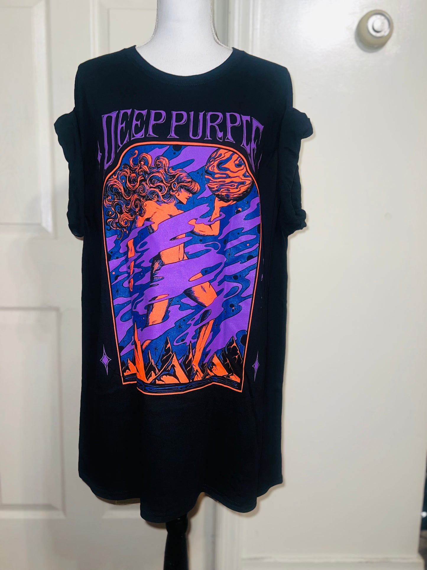 Deep Purple Oversized Distressed Tee