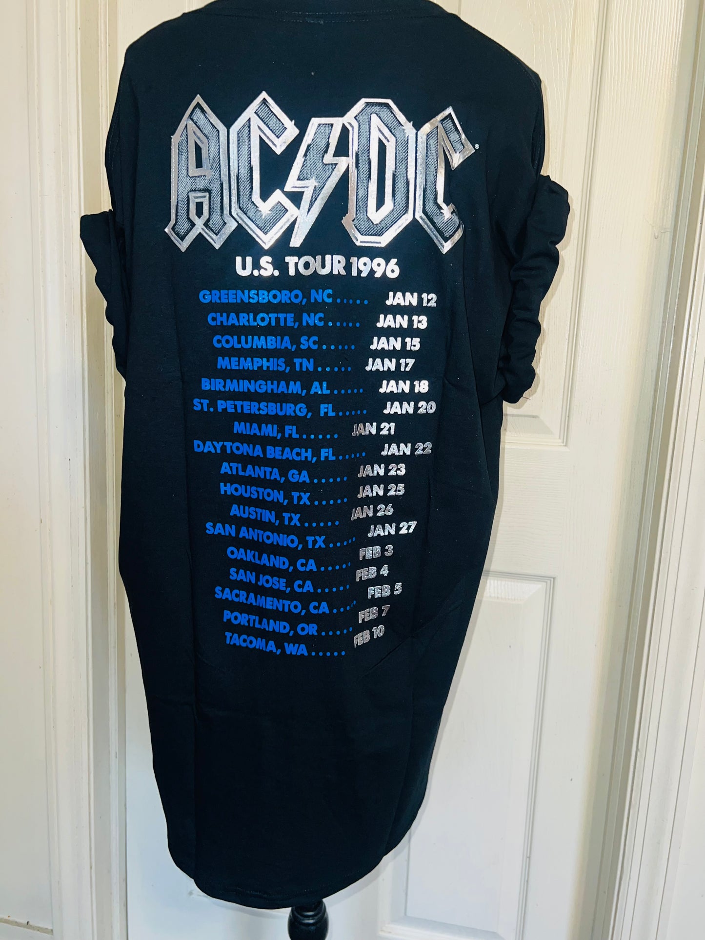AC/DC Double Sided Oversized Distressed Tee
