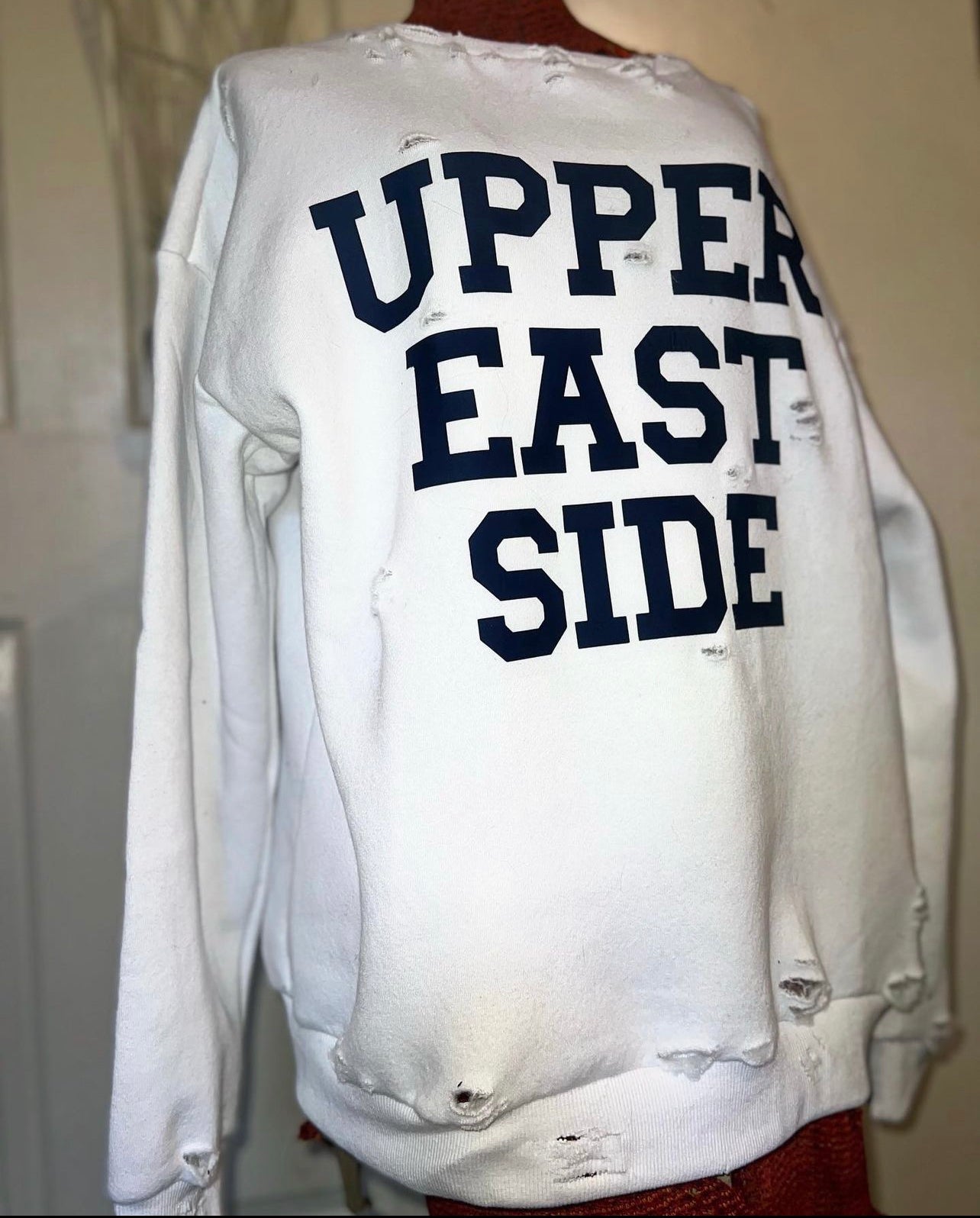 Upper East Side Oversized Distressed Sweatshirt