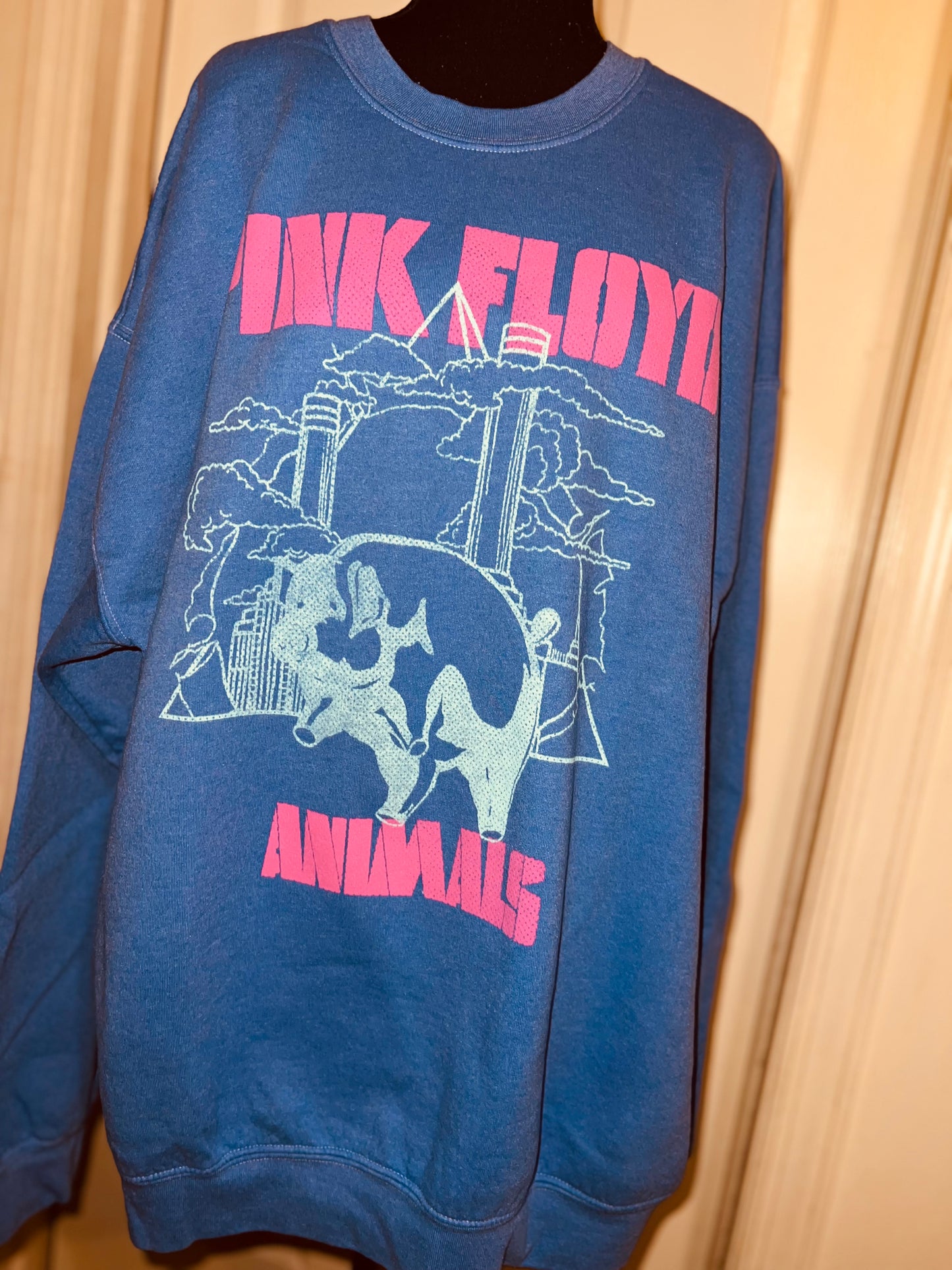 Pink Floyd Animals Oversized Distressed Sweatshirt
