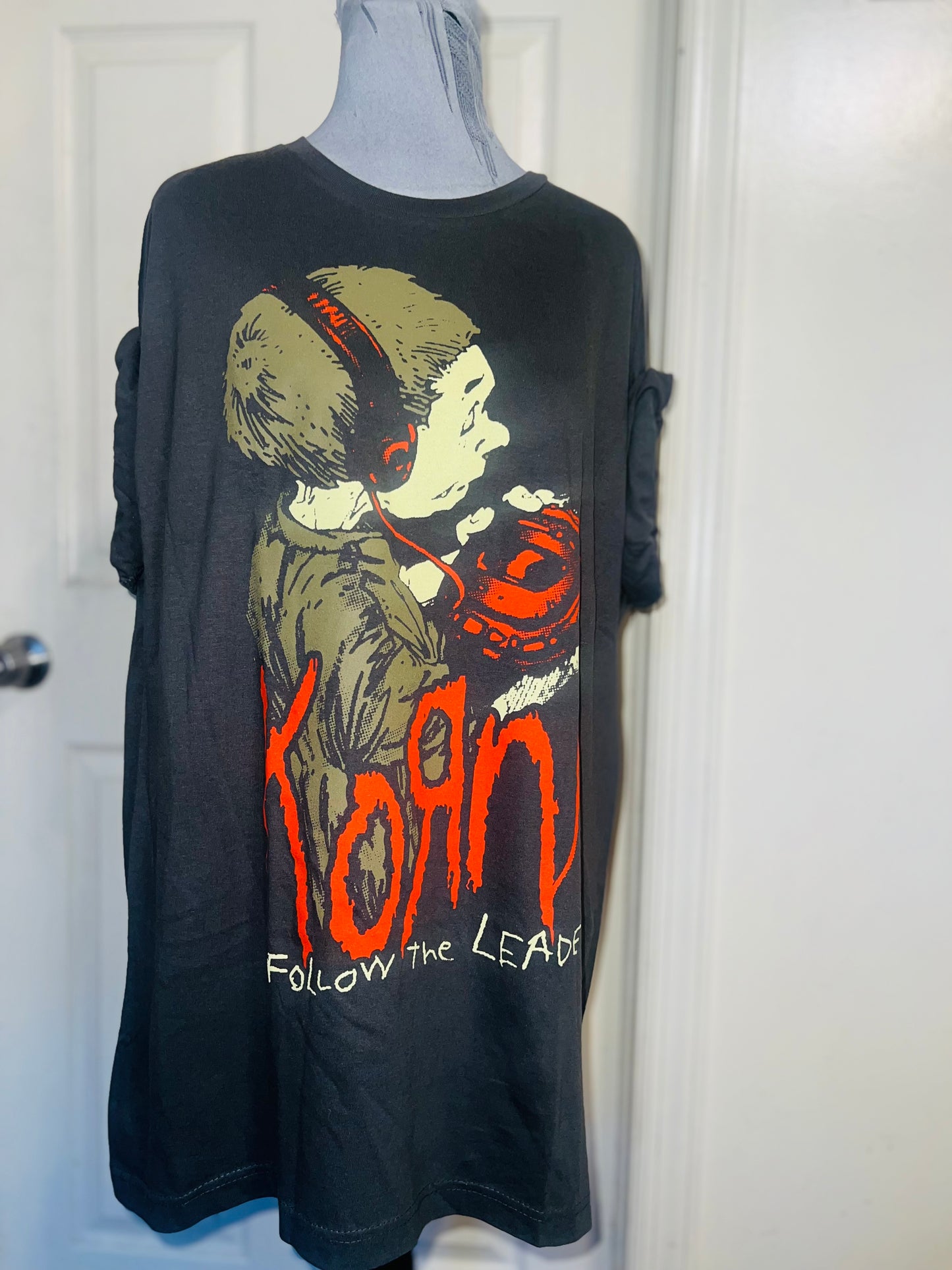 Korn Double Sided Oversized Distressed Tee