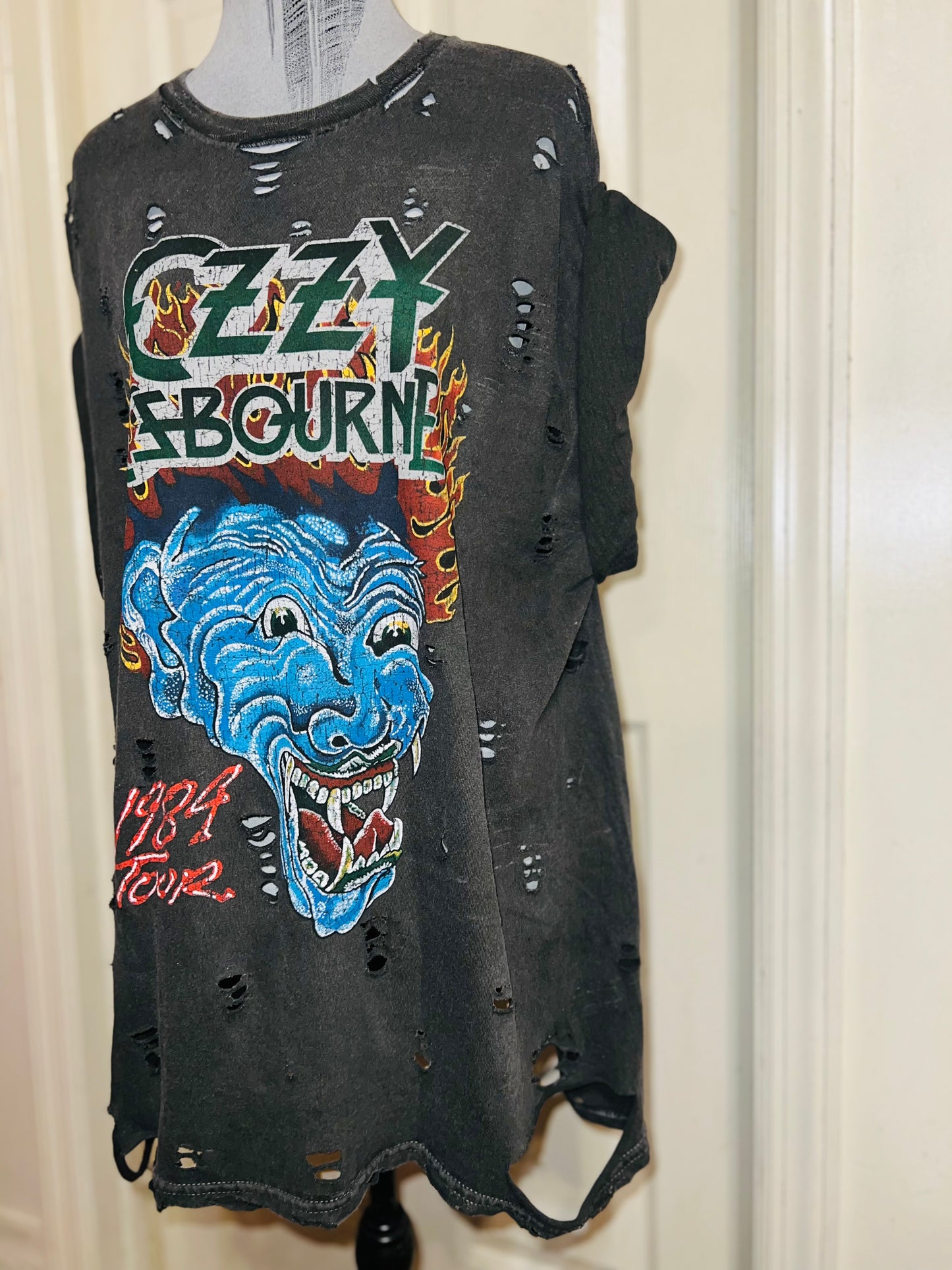 Ozzy Osbourne Double Sided Oversized Distressed Tee