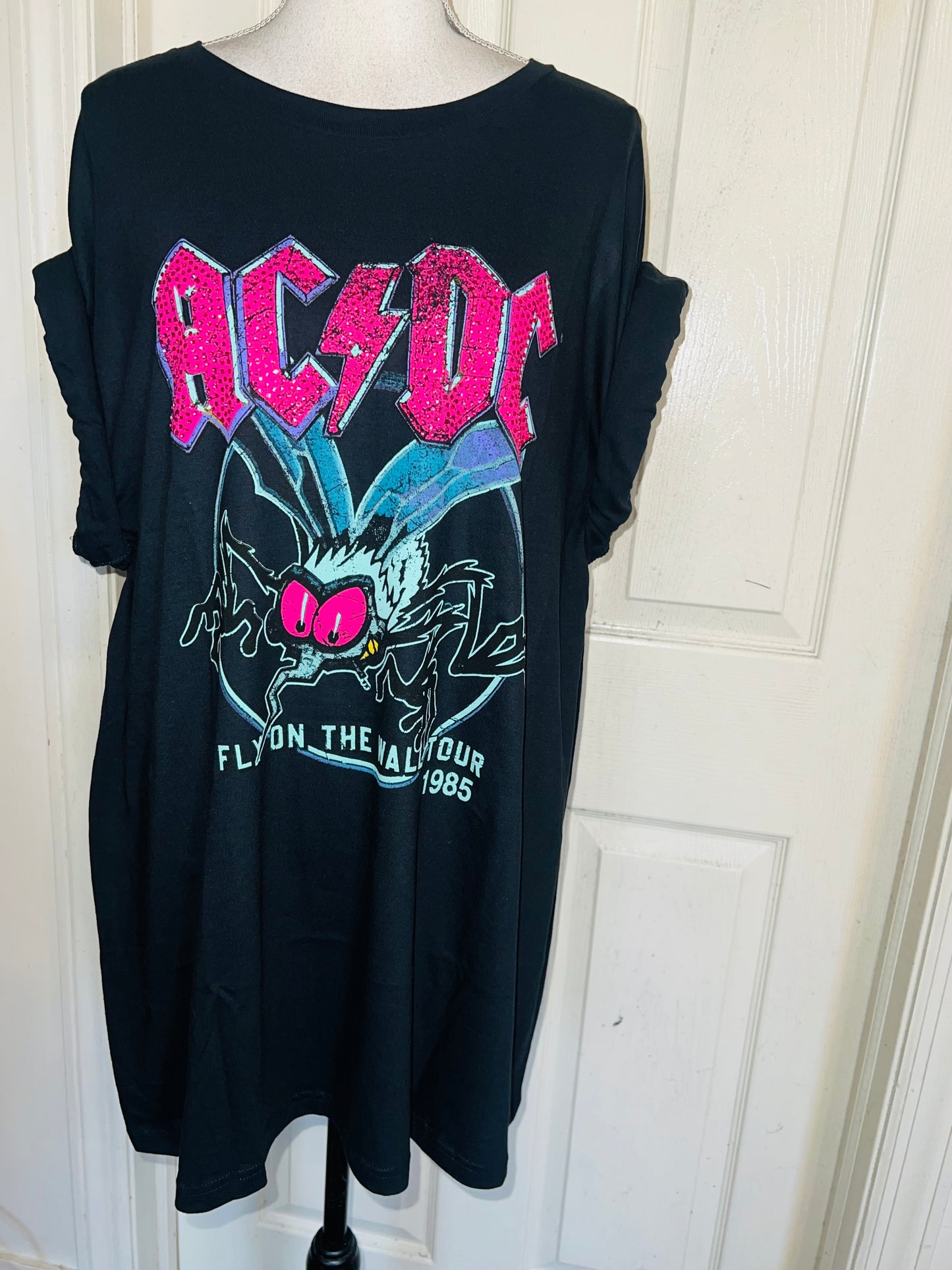 AC/DC Oversized Distressed Tee