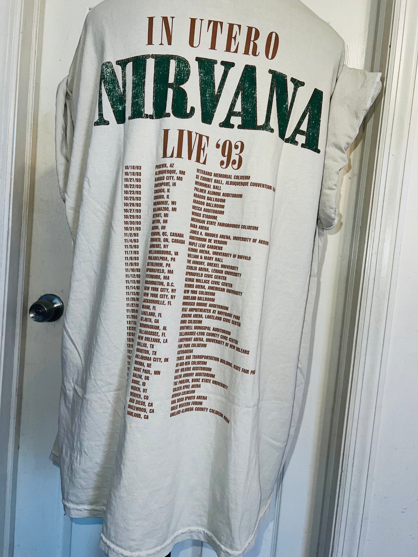 Nirvana Double Sided Oversized Distressed Tee