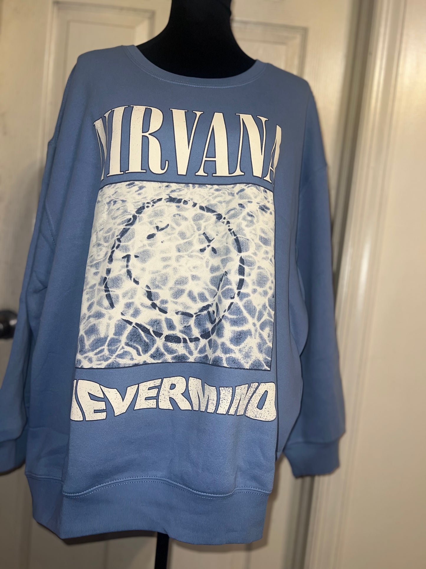 Nirvana Double Sided Oversized Distressed Sweatshirt