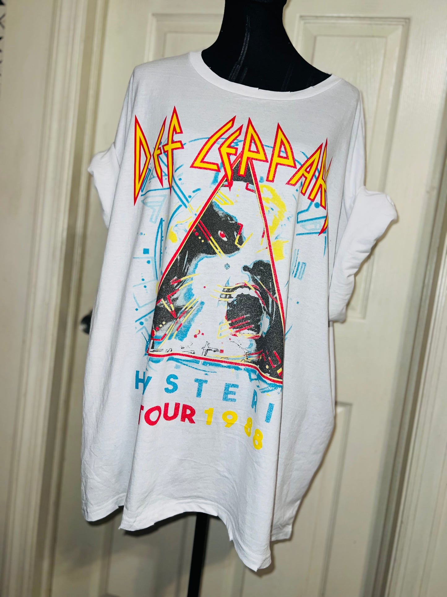 Def Leppard Double Sided Oversized Distressed Tee