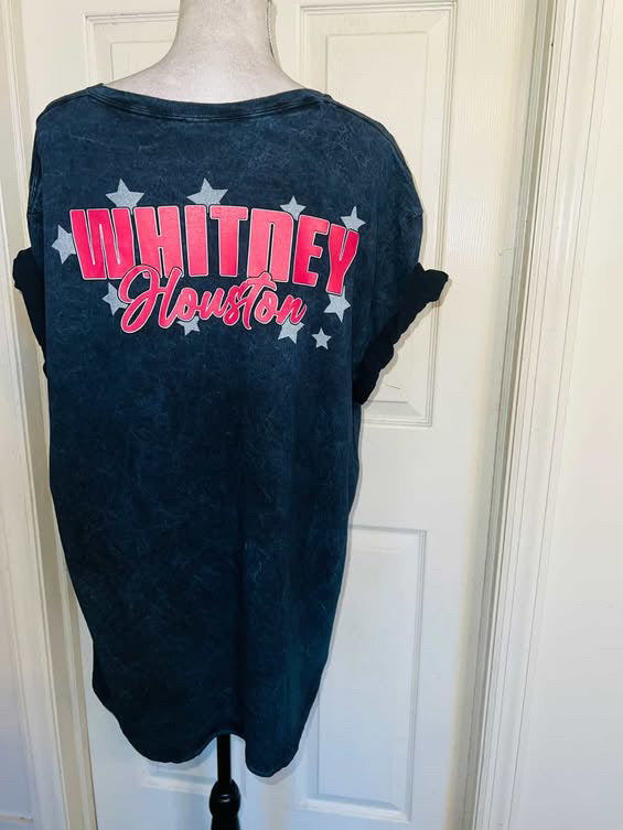 Whitney Houston Double Sided Oversized Distressed Tee