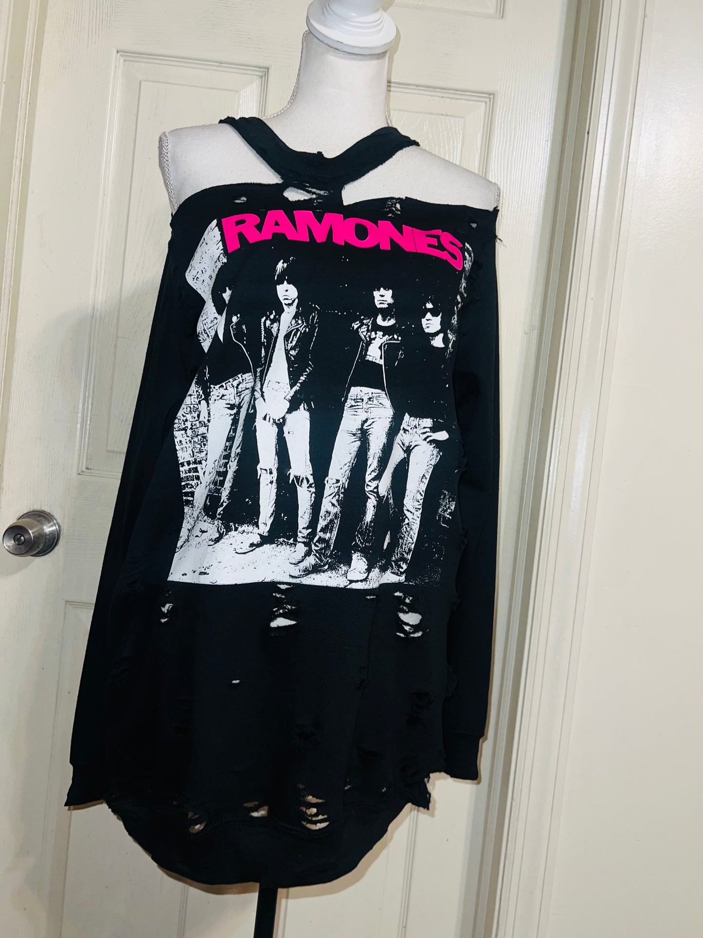 Ramones Oversized Distressed Sweatshirt