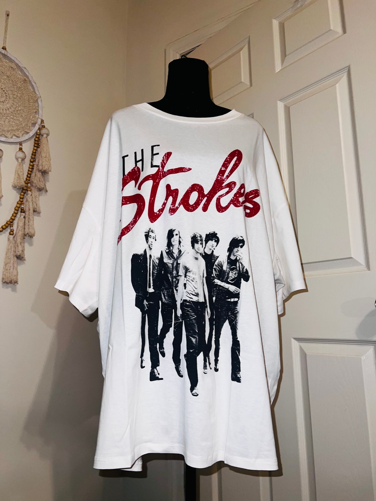 The Strokes Oversized Distressed Tee