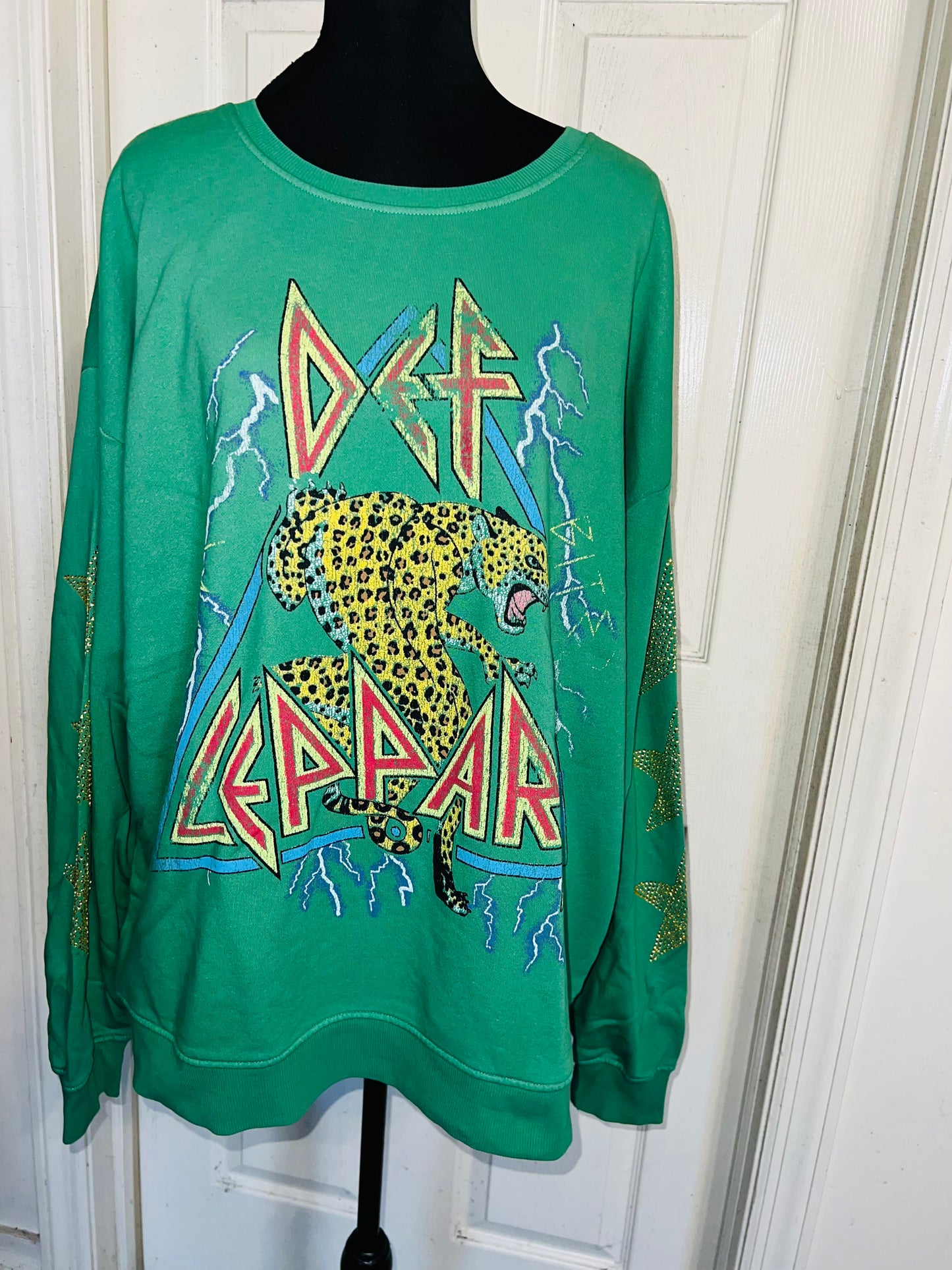 Def Leppard Oversized Distressed Sweatshirt
