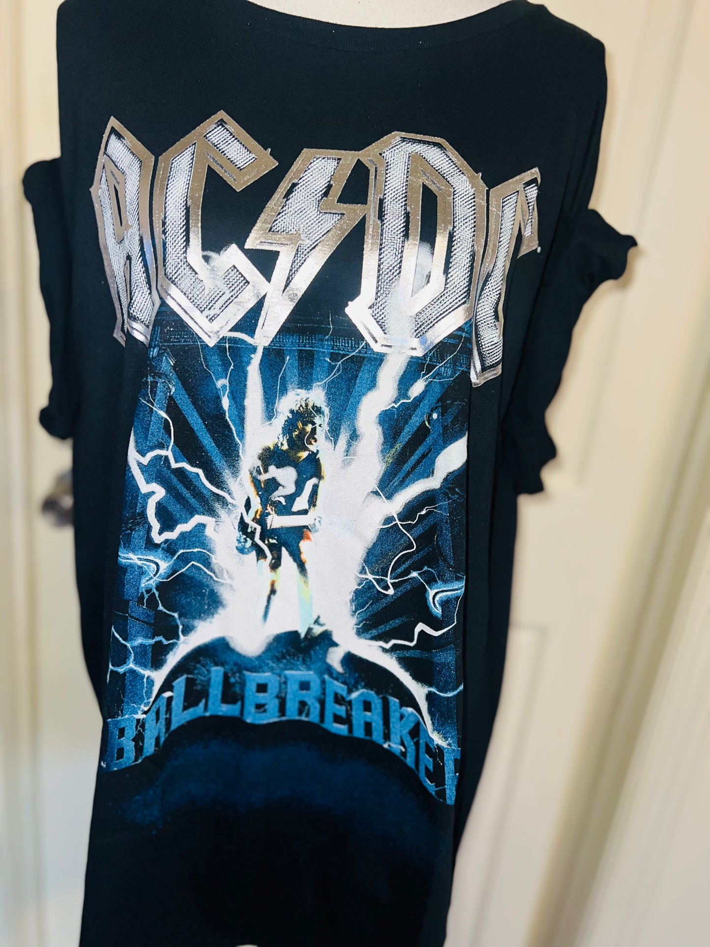 AC/DC Double Sided Oversized Distressed Tee