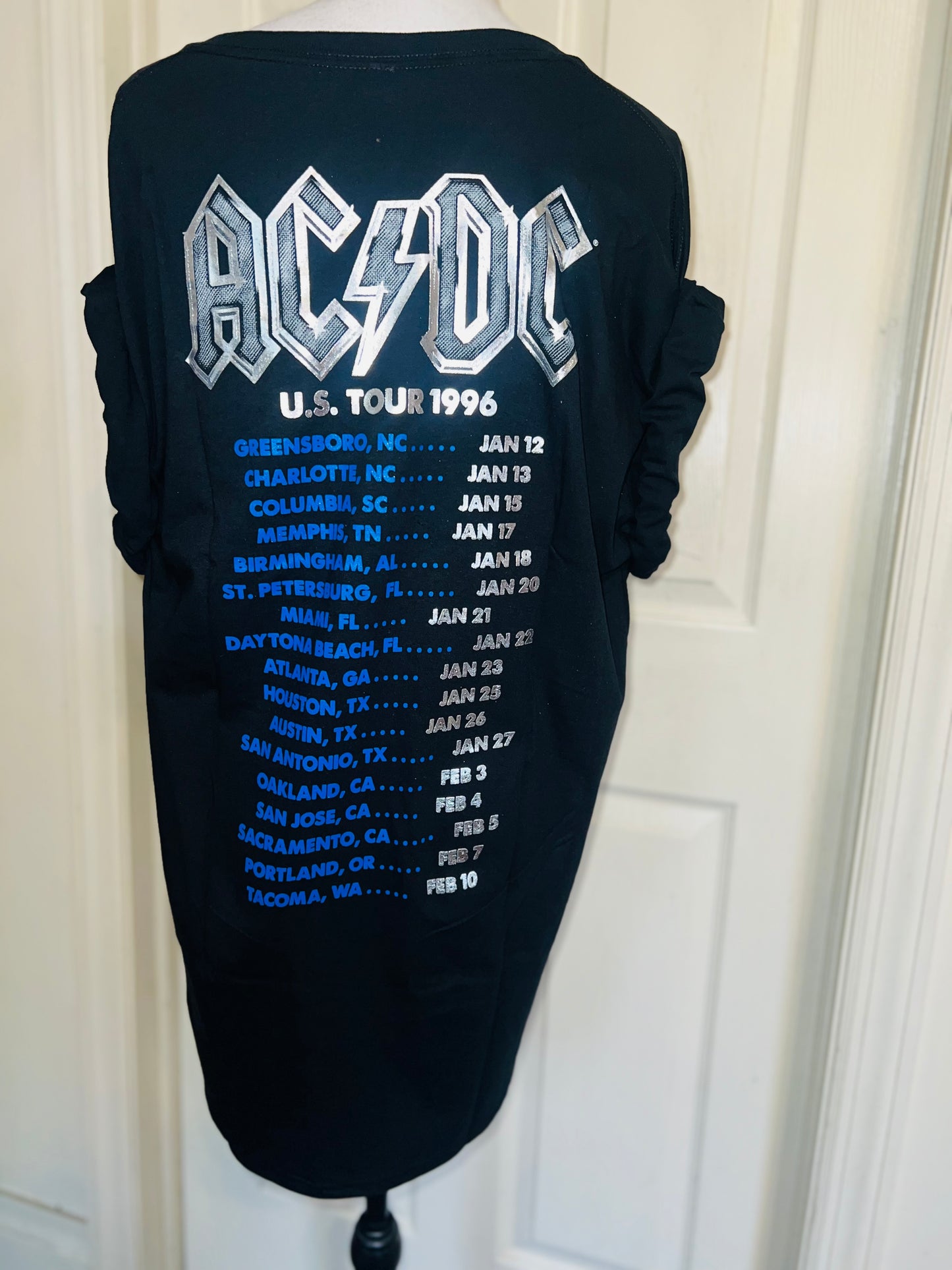 AC/DC Double Sided Oversized Distressed Tee