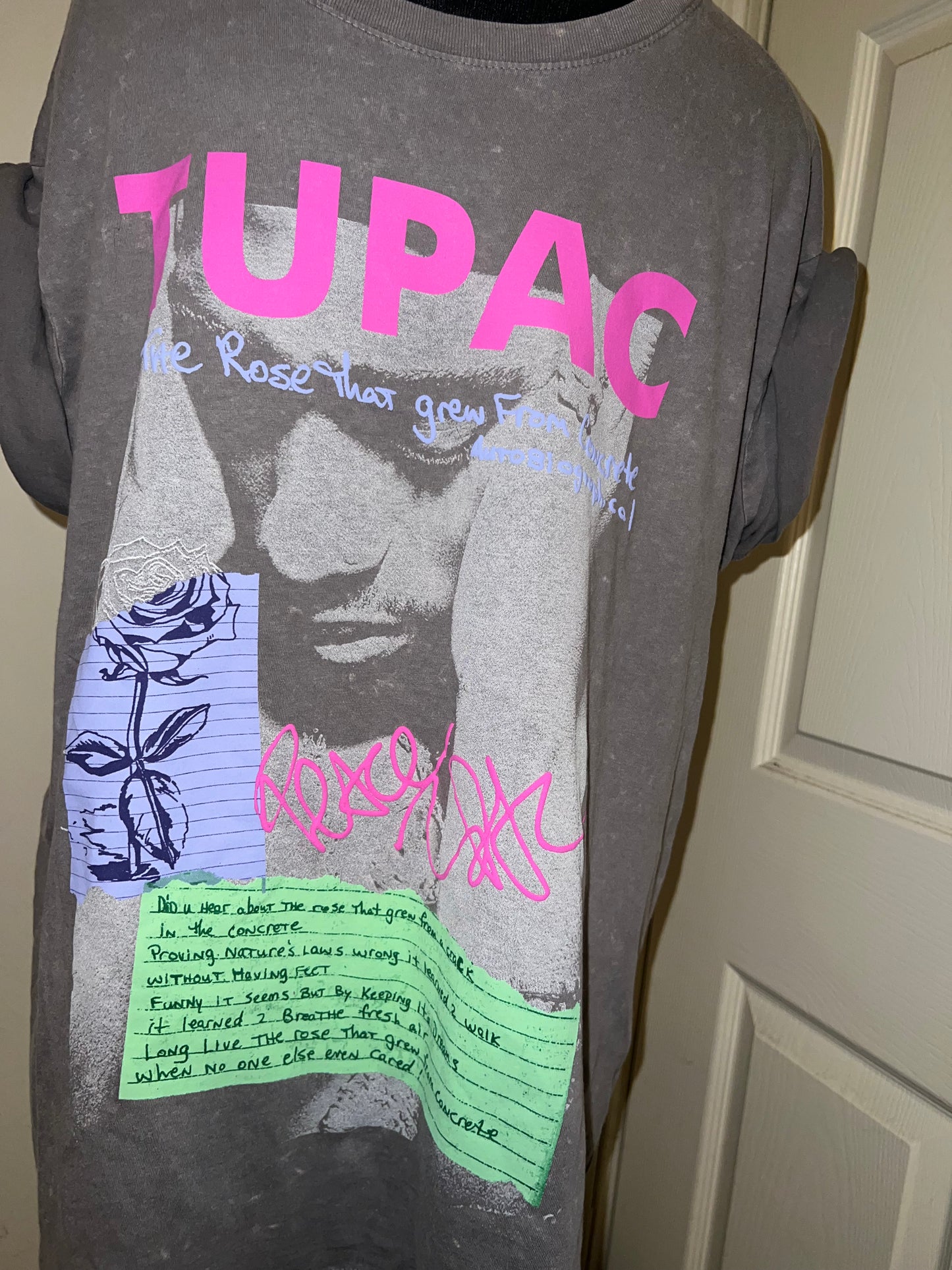 Tupac Double Sided Oversized Distressed Tee