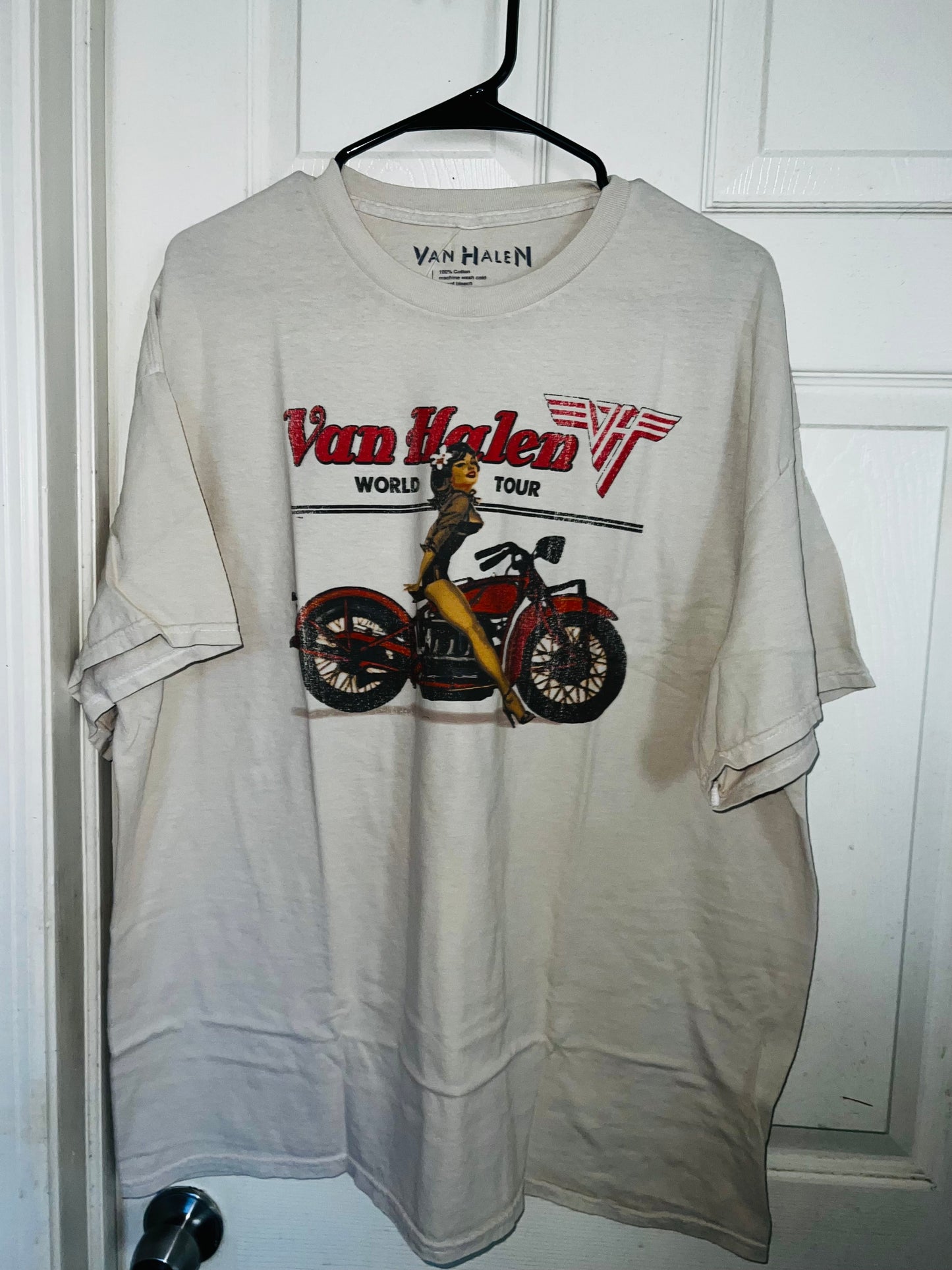 Van Halen Motorcycle Pin Up Oversized Tee