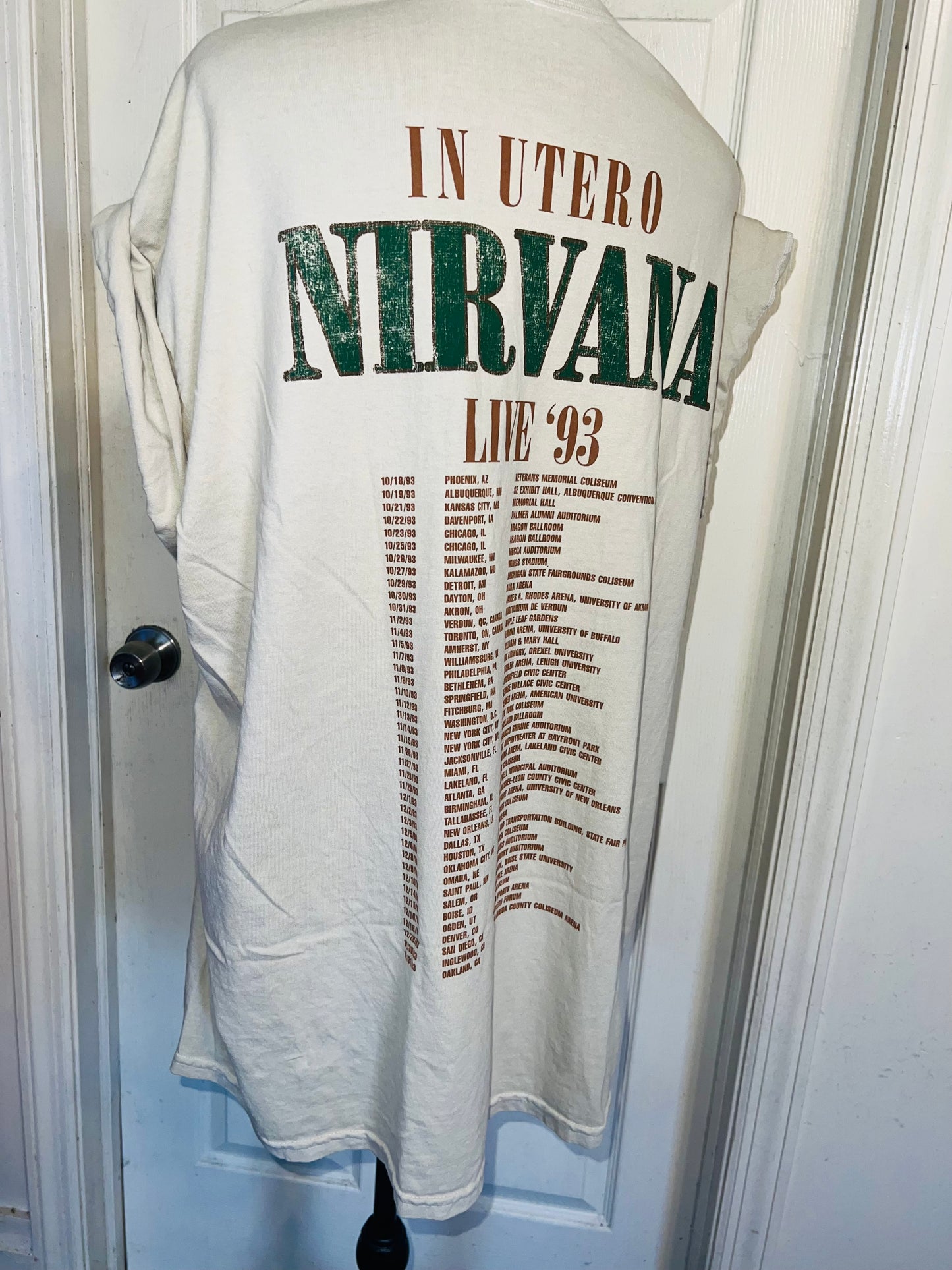 Nirvana Double Sided Oversized Distressed Tee