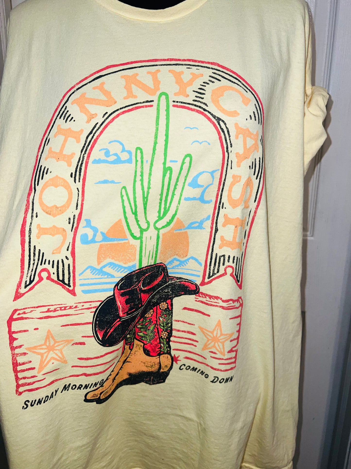 Johnny Cash Oversized Distressed Tee