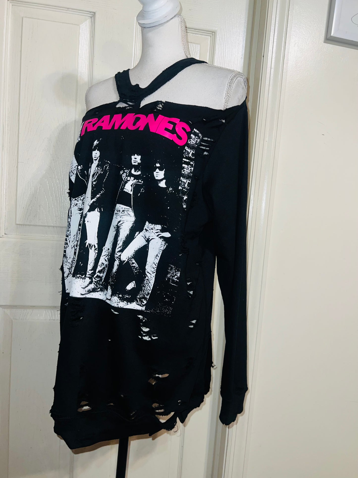 Ramones Oversized Distressed Sweatshirt