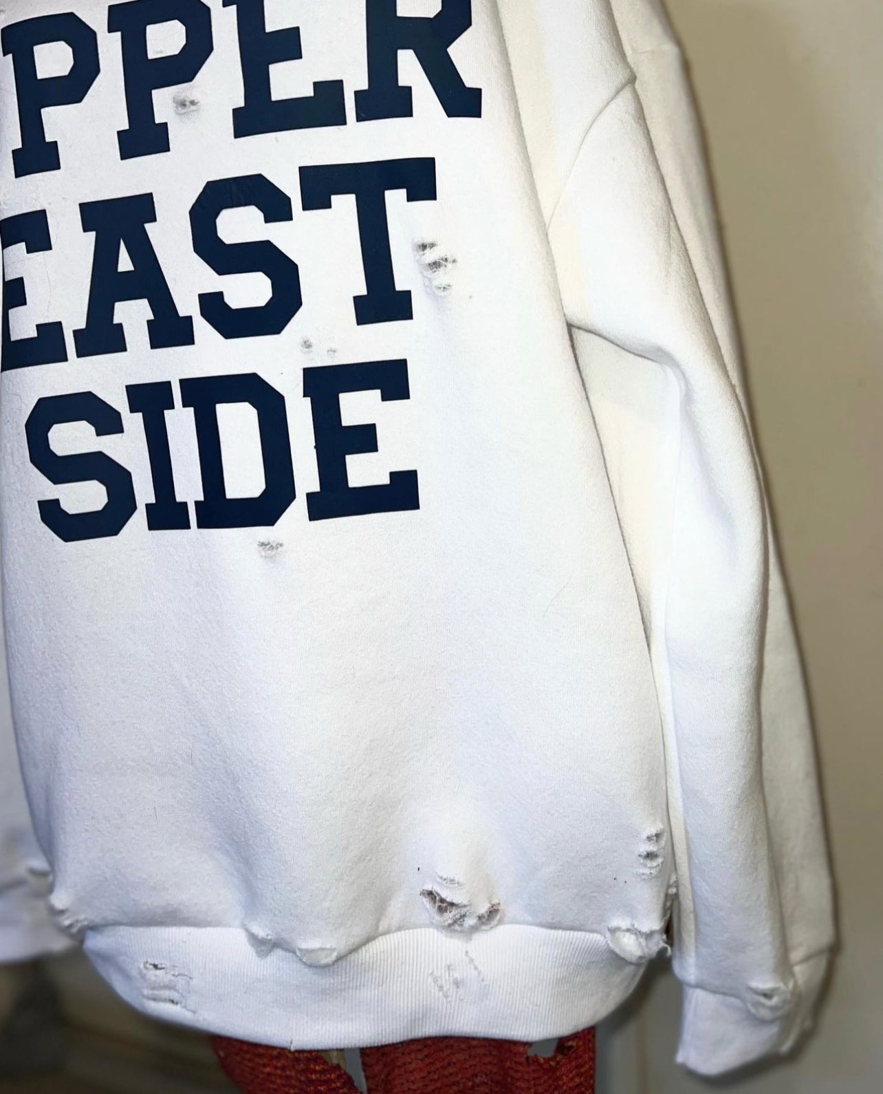 Upper East Side Oversized Distressed Sweatshirt