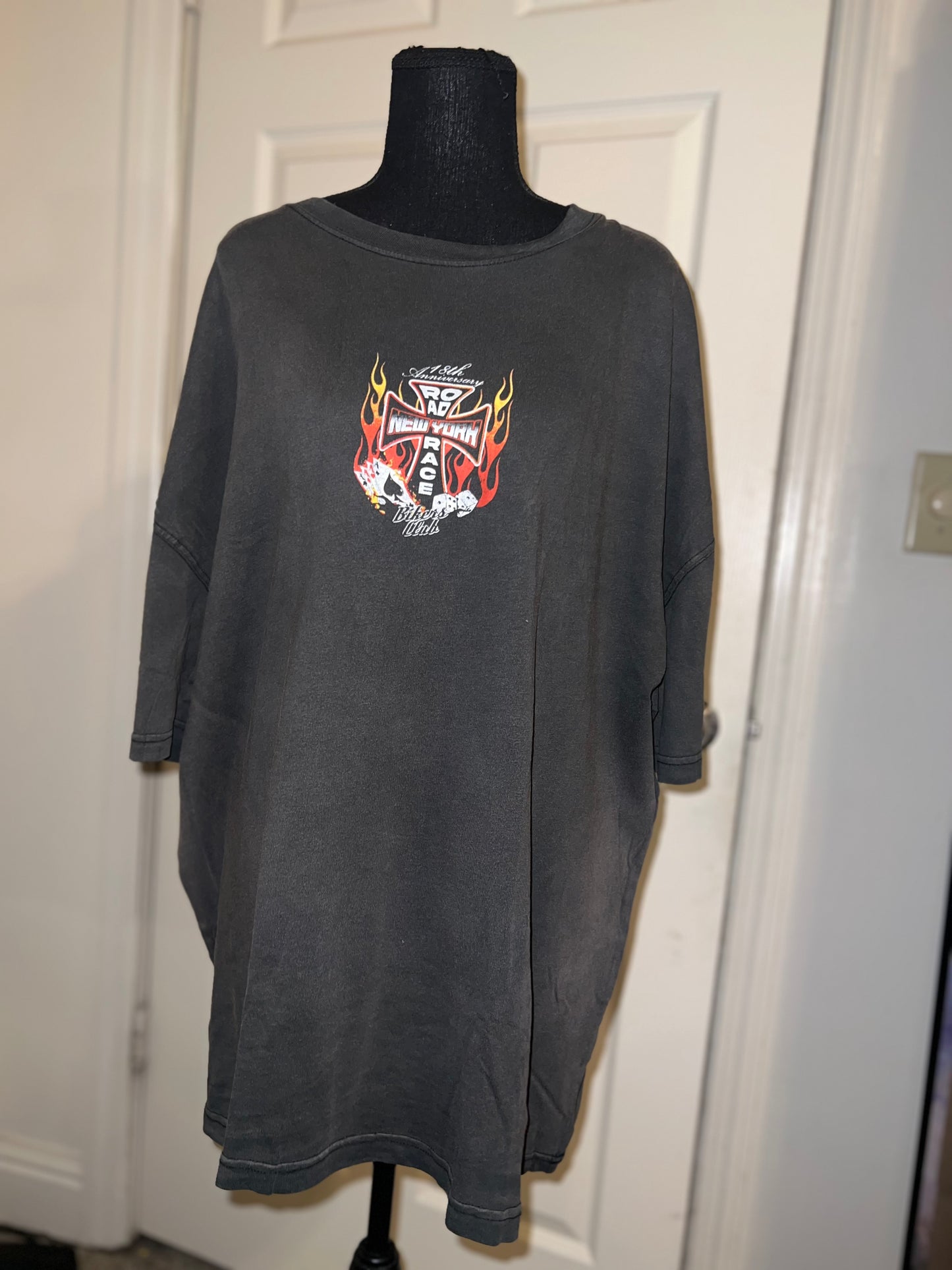 Bikers Club Road Race 18th Anniversary Vintage Oversized Distressed Tee
