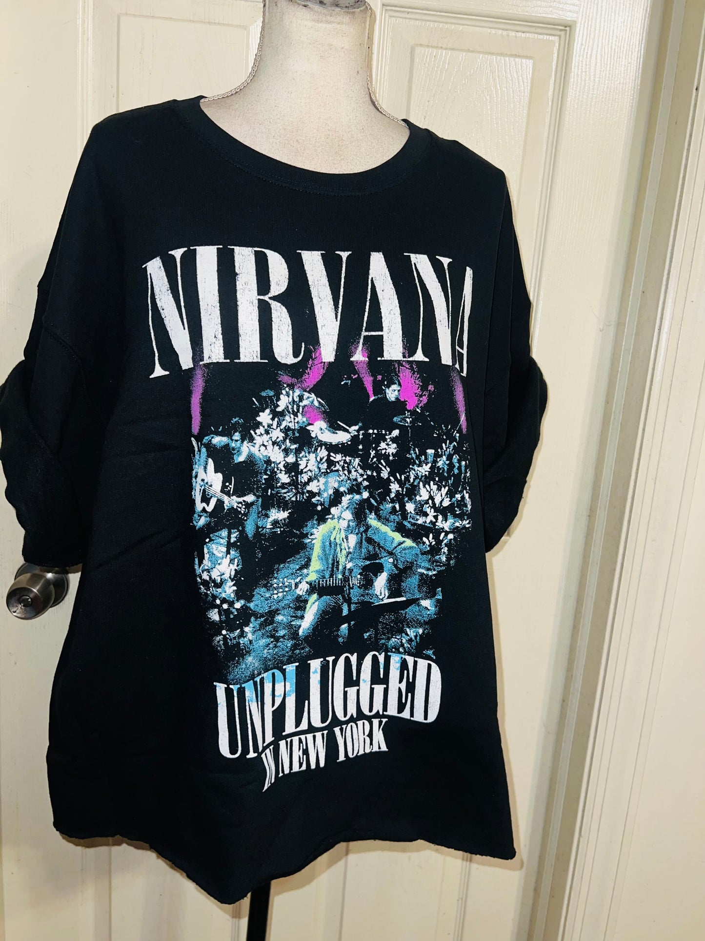 Nirvana Oversized Distressed Sweatshirt Tee